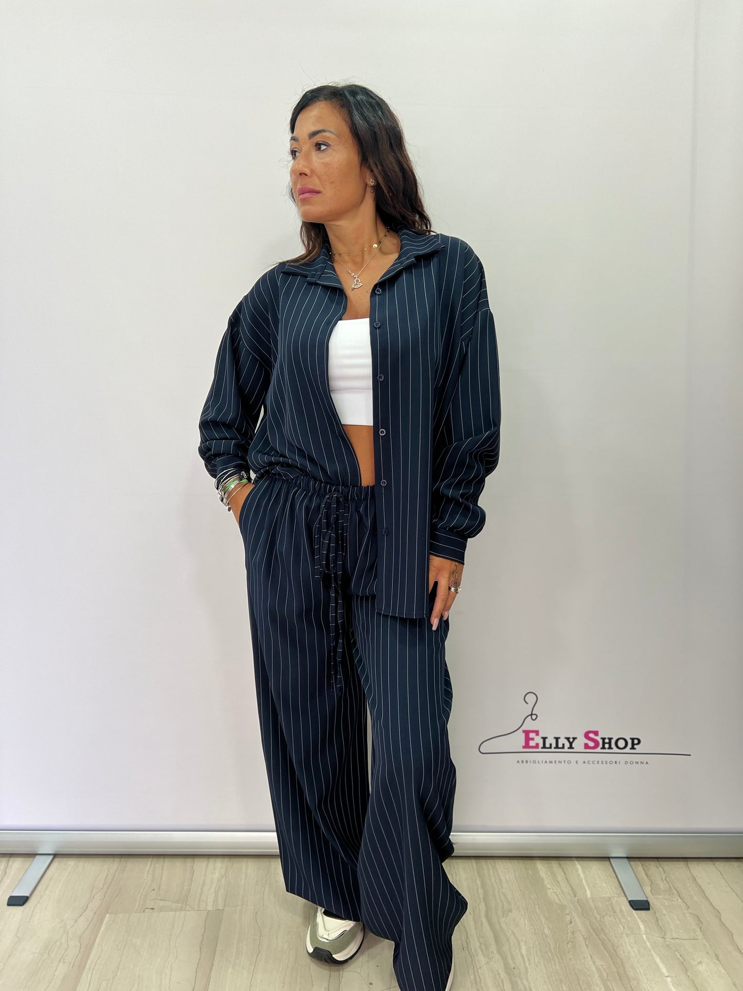 Completo donna elegante rigato
