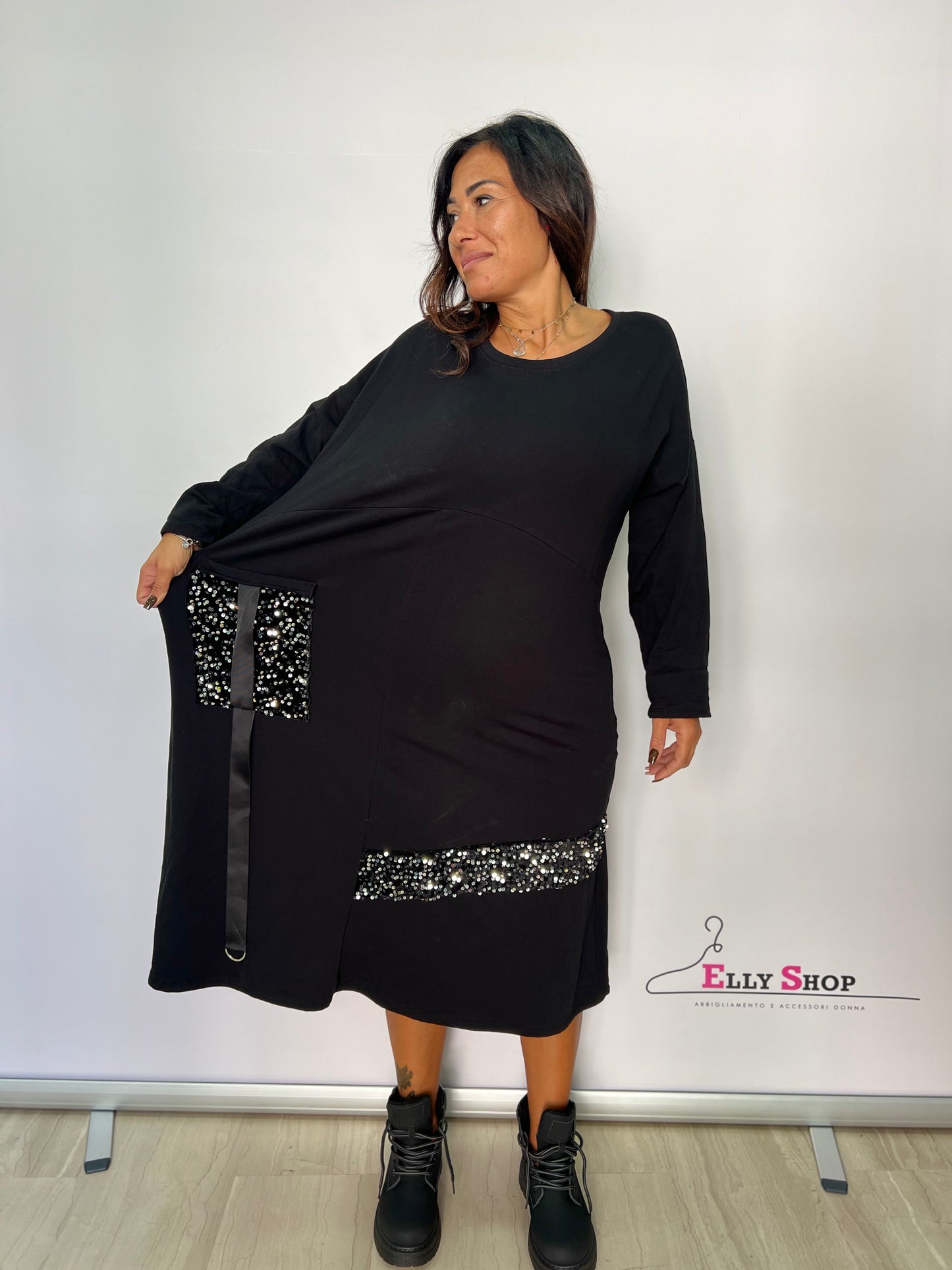 Vestito donna curvy con paillettes