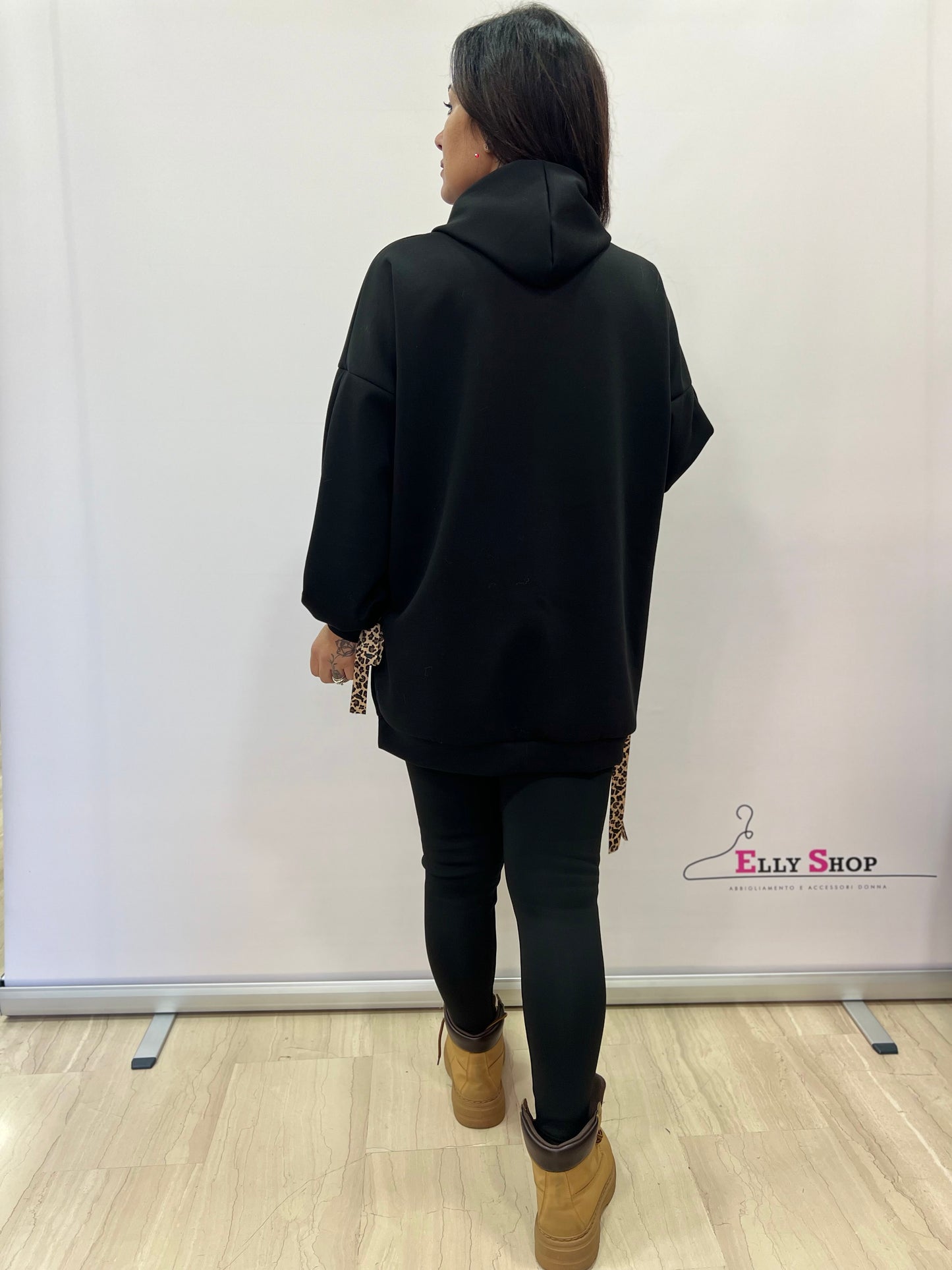 Completo felpa oversize con leggings donna