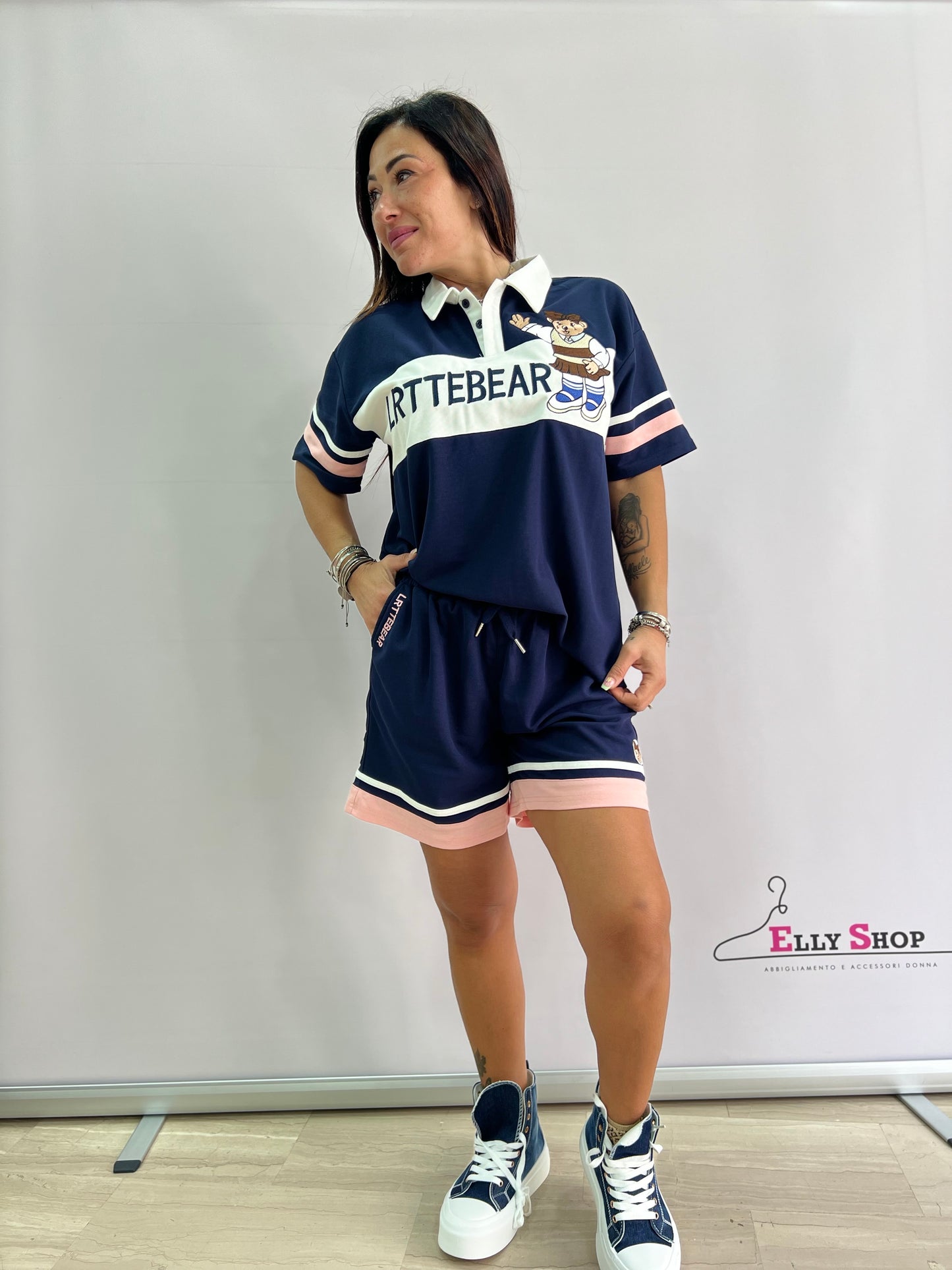 Completo sportivo donna due pezzi con orsetto – taglia unica comoda fino a XL