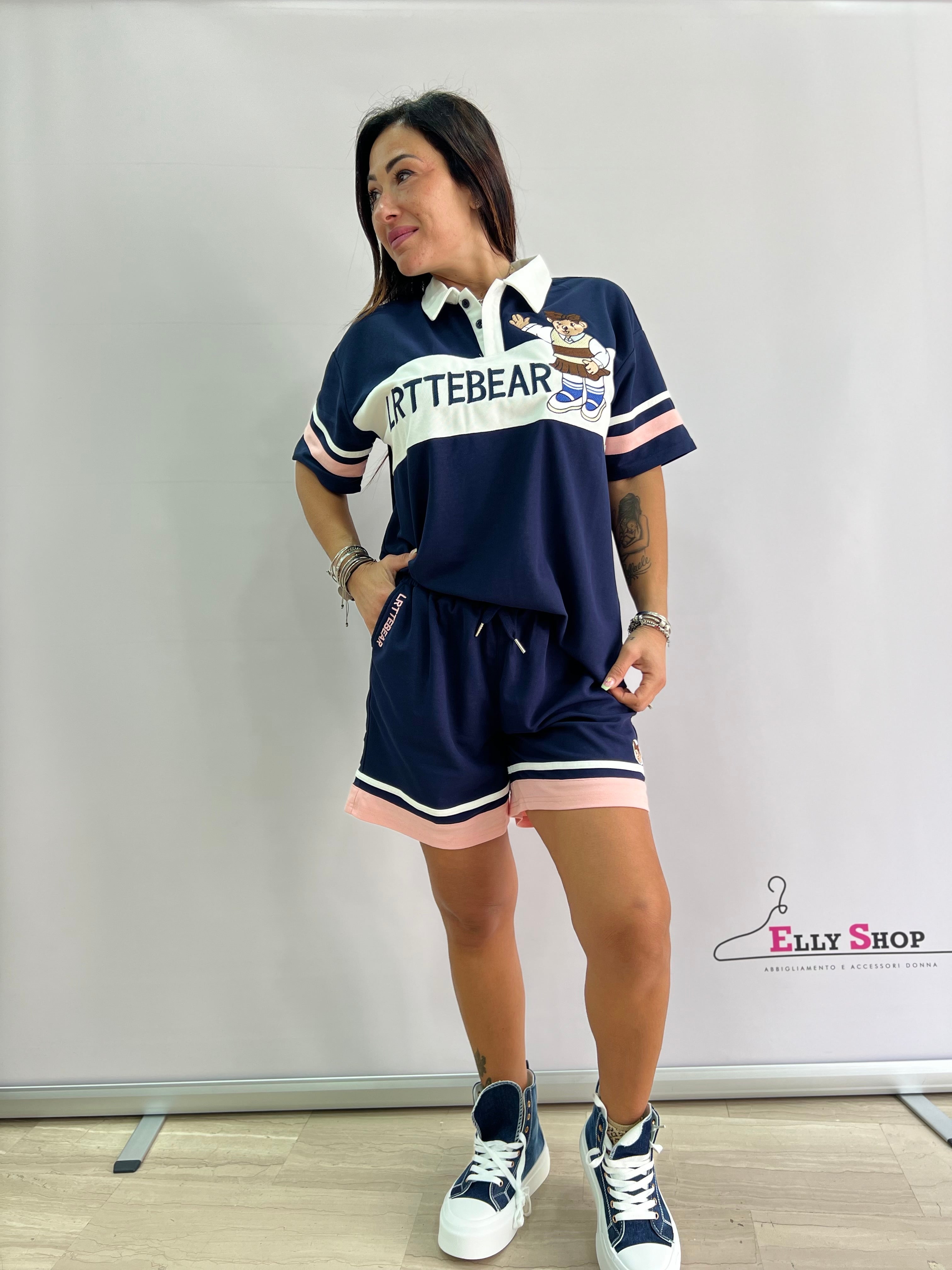 Completo sportivo donna due pezzi con orsetto – taglia unica comoda fino a XL