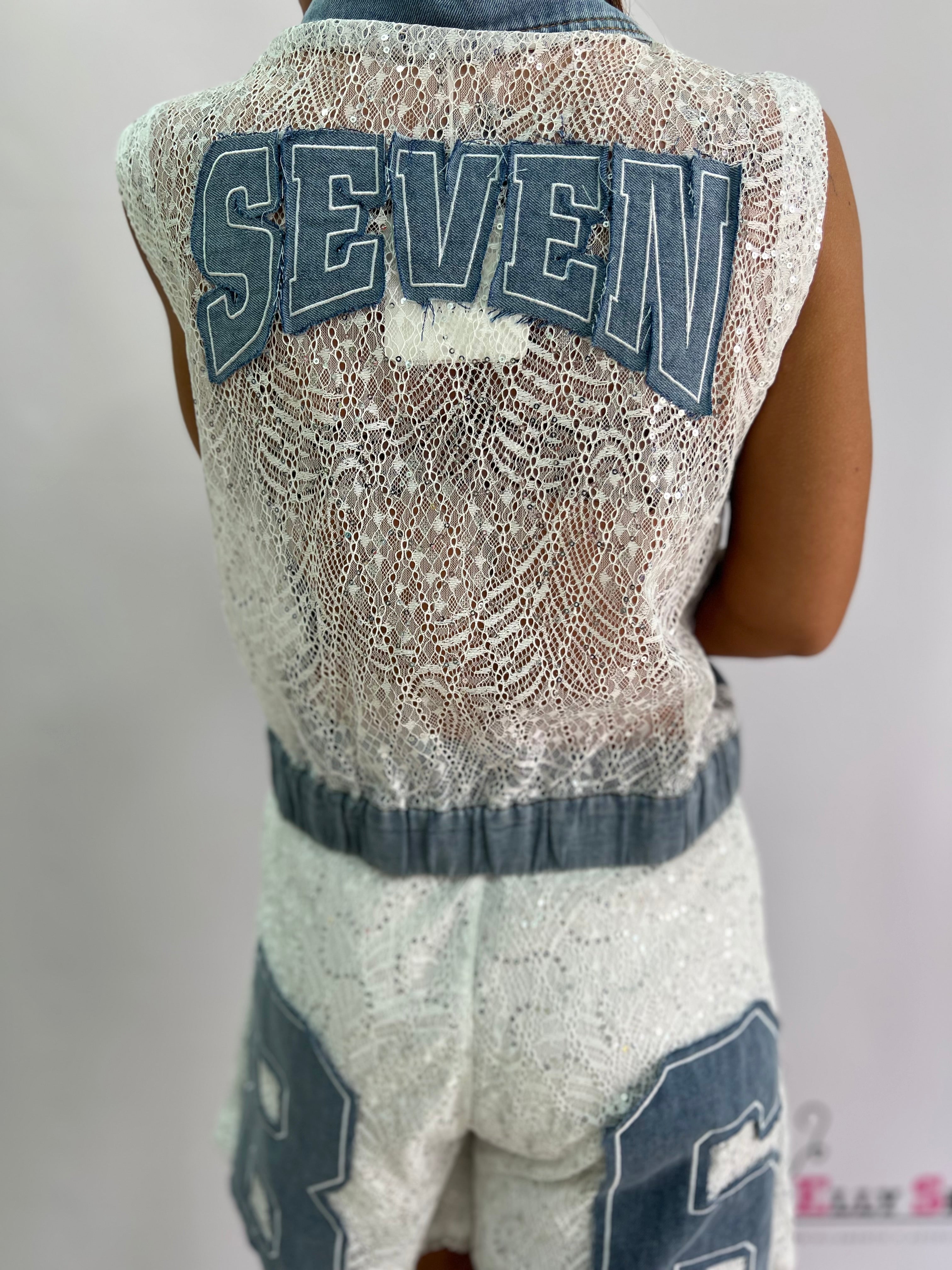 Completo estivo in denim donna smanicato e shorts – taglia unica fino a L/XL