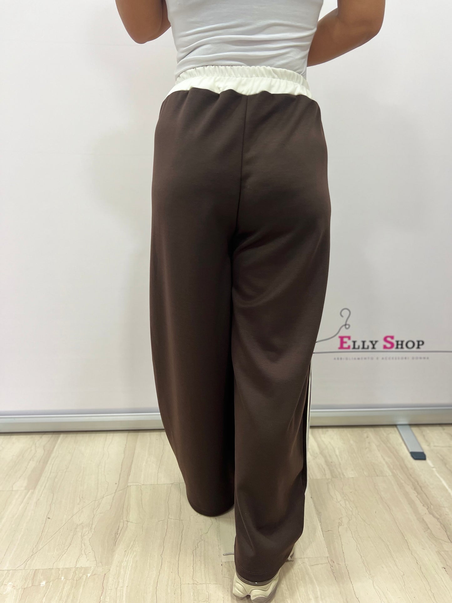 Pantaloni palazzo donna con bande laterali