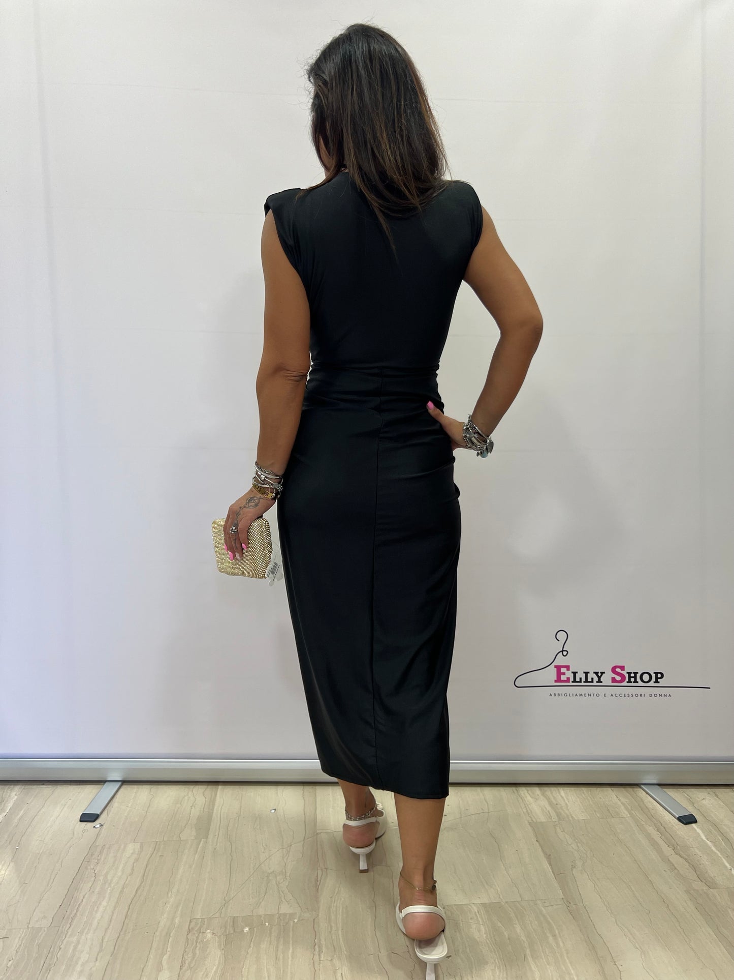 Abito Midi Elegante con Dettaglio Nodo