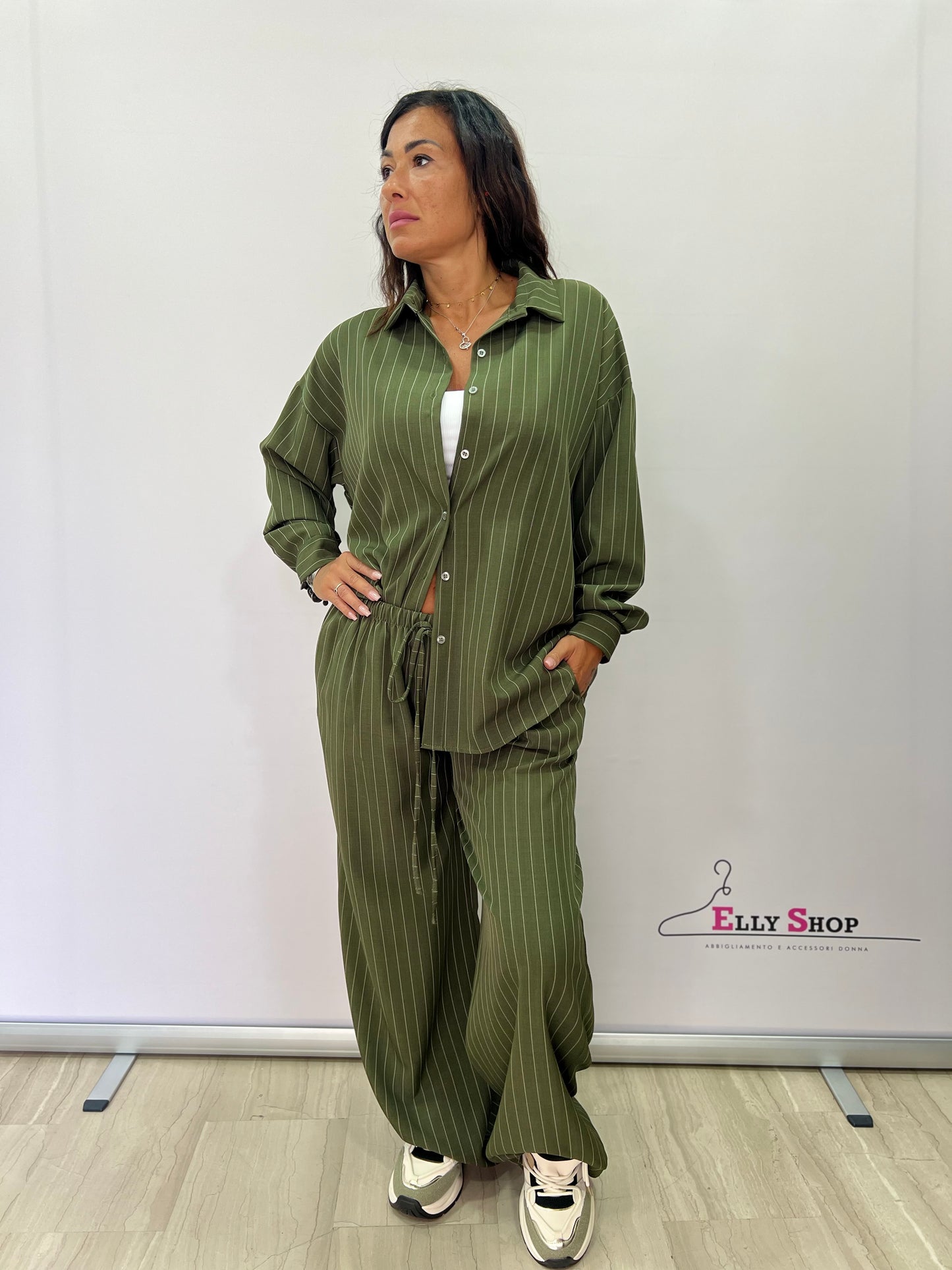 Completo donna elegante rigato