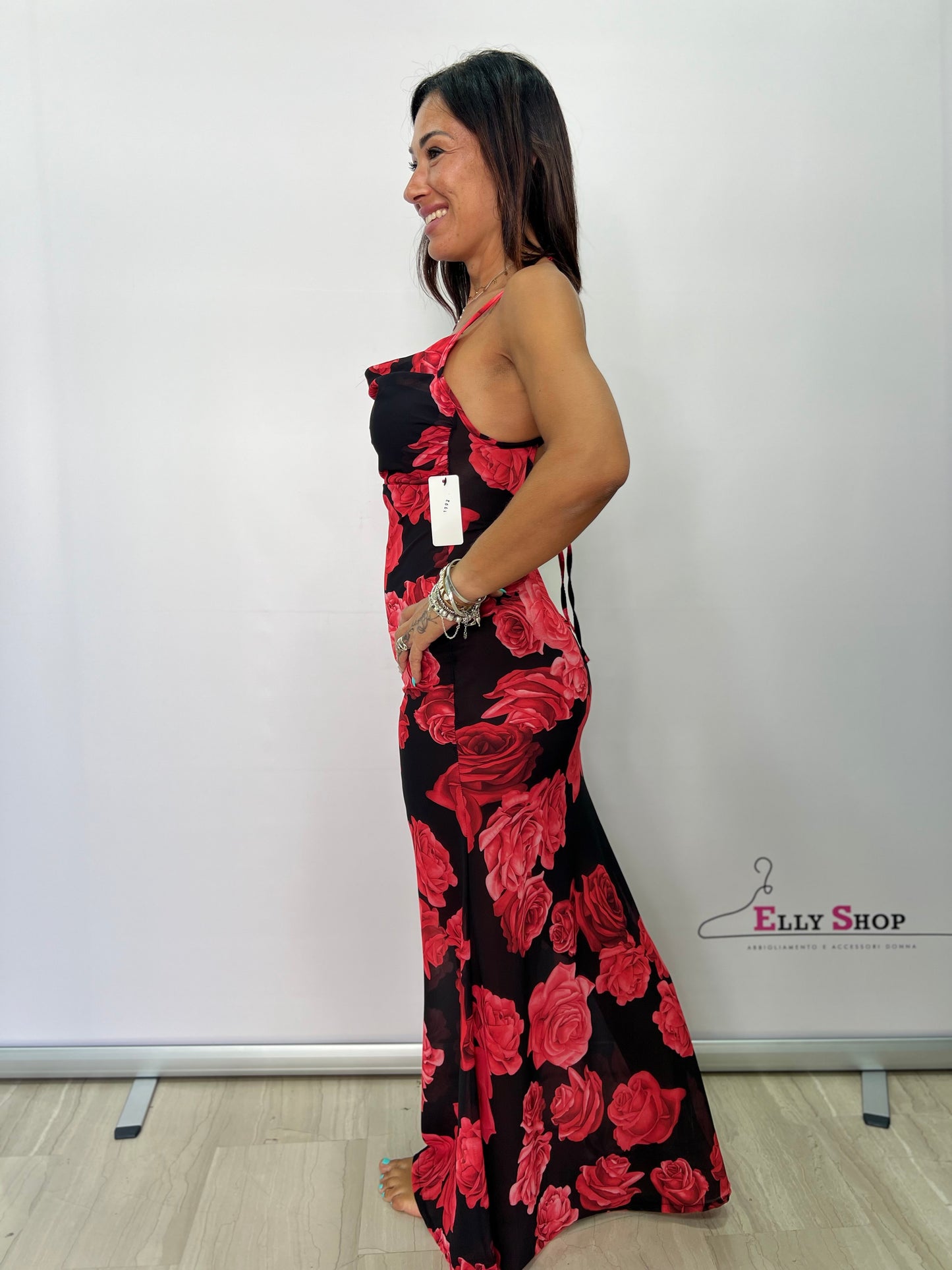 Abito lungo estivo donna con scollo morbido – disponibile in varie fantasie