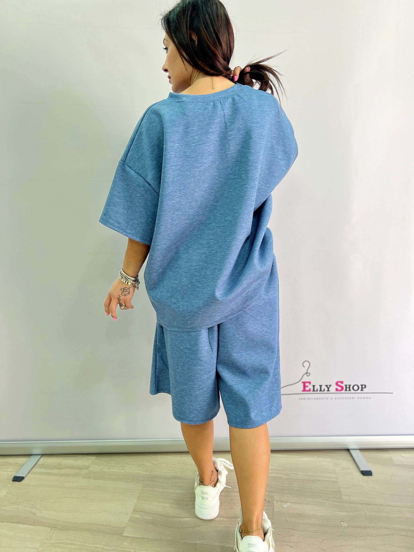Completo donna oversize estivo “Brooklyn NYC” in tessuto tecnico leggero – taglia unica curvy