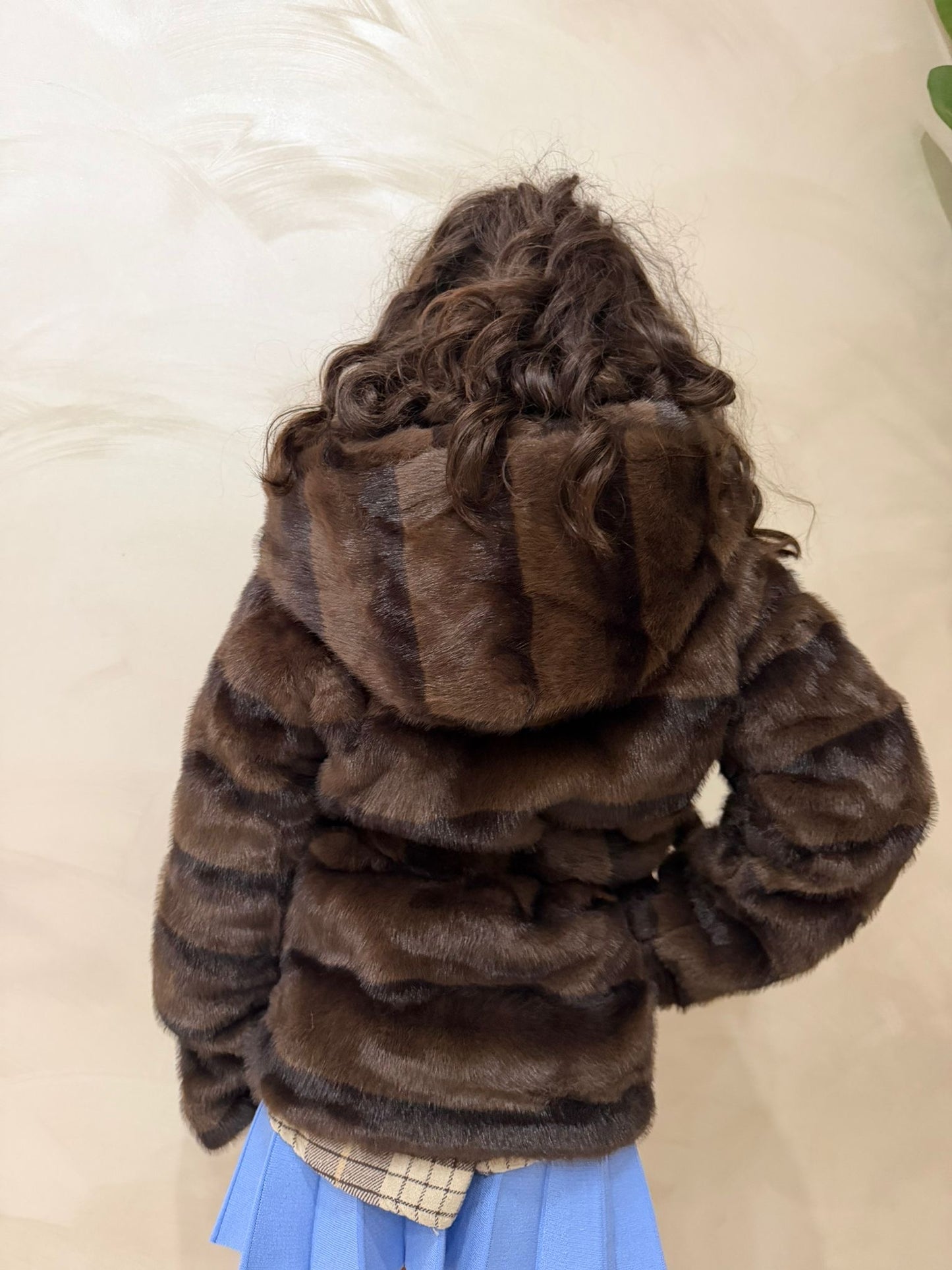 Pelliccia ecologica bambina marrone