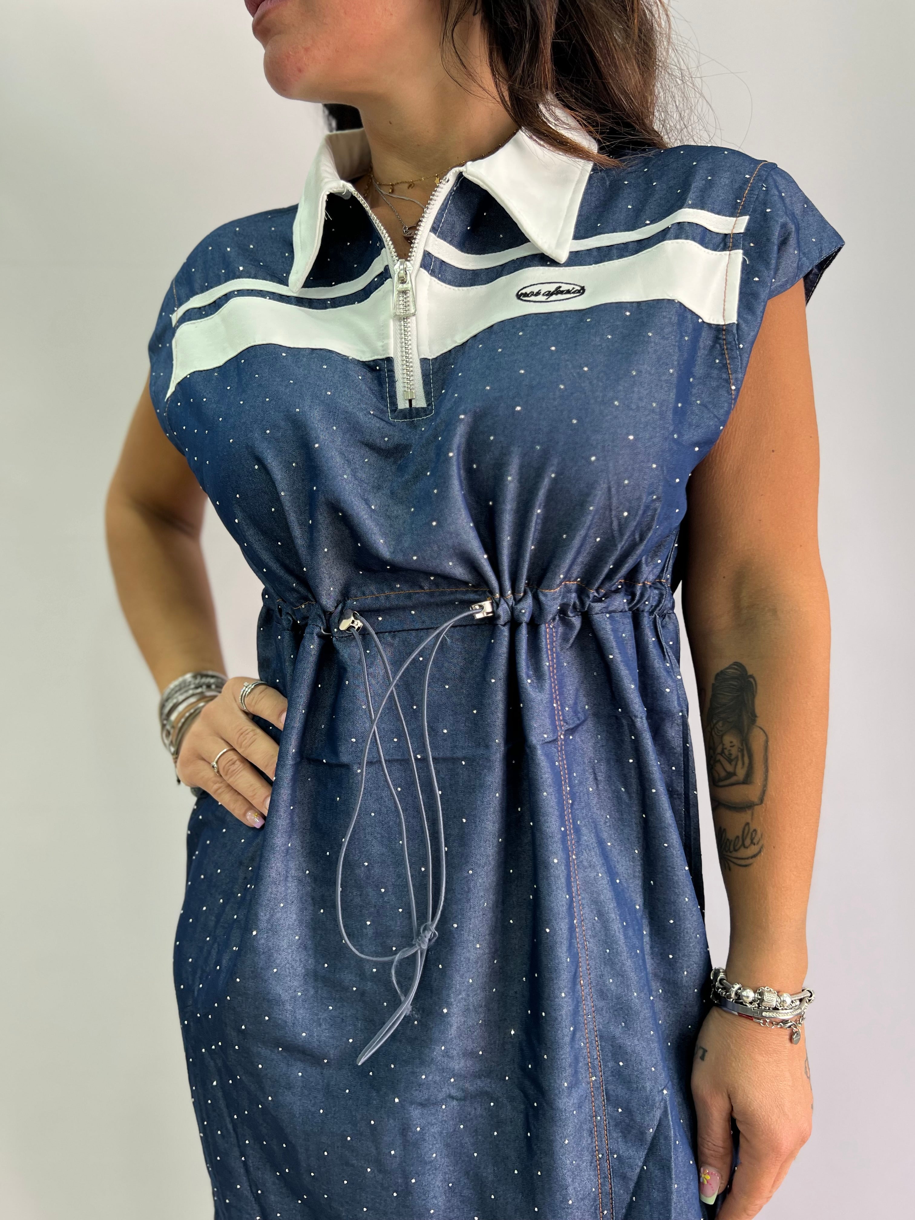 Abito camicia midi da donna con coulisse regolabile e spacco – elegante e casual