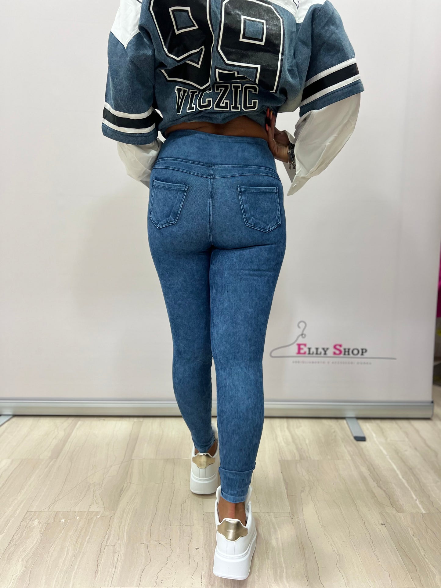 Leggins push up effetto denim