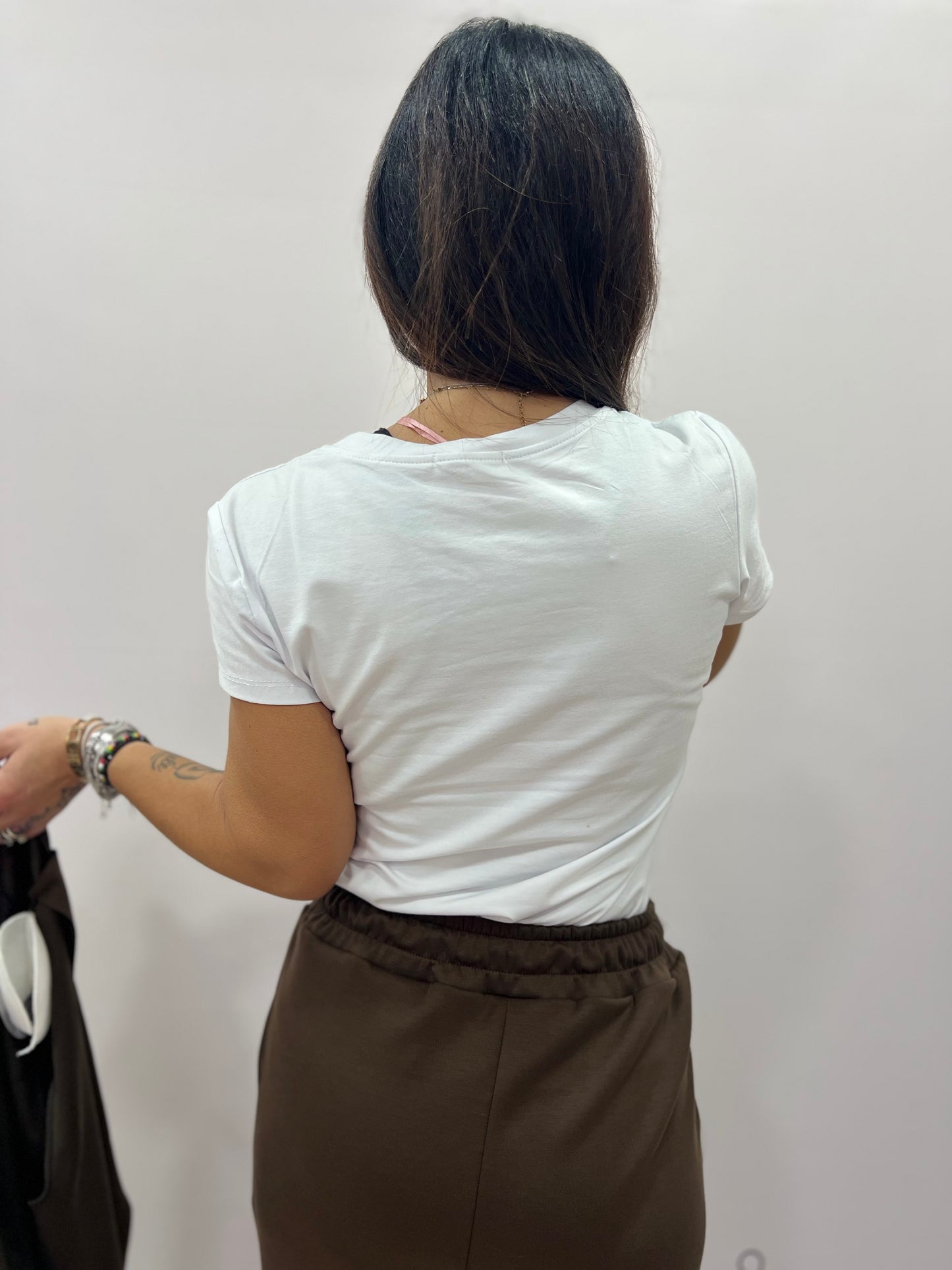 T-shirt donna con orsetto strass gioiello