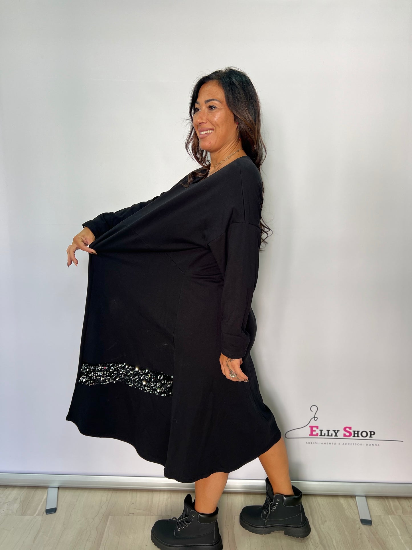Vestito donna curvy con paillettes