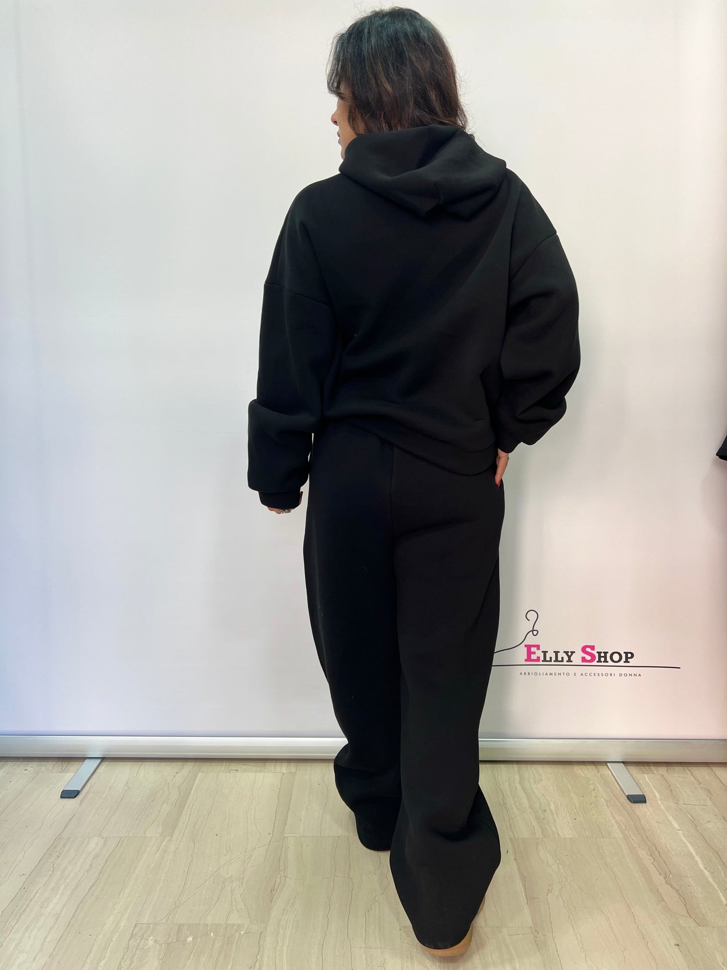 Completo tuta donna curvy con felpa e cappuccio