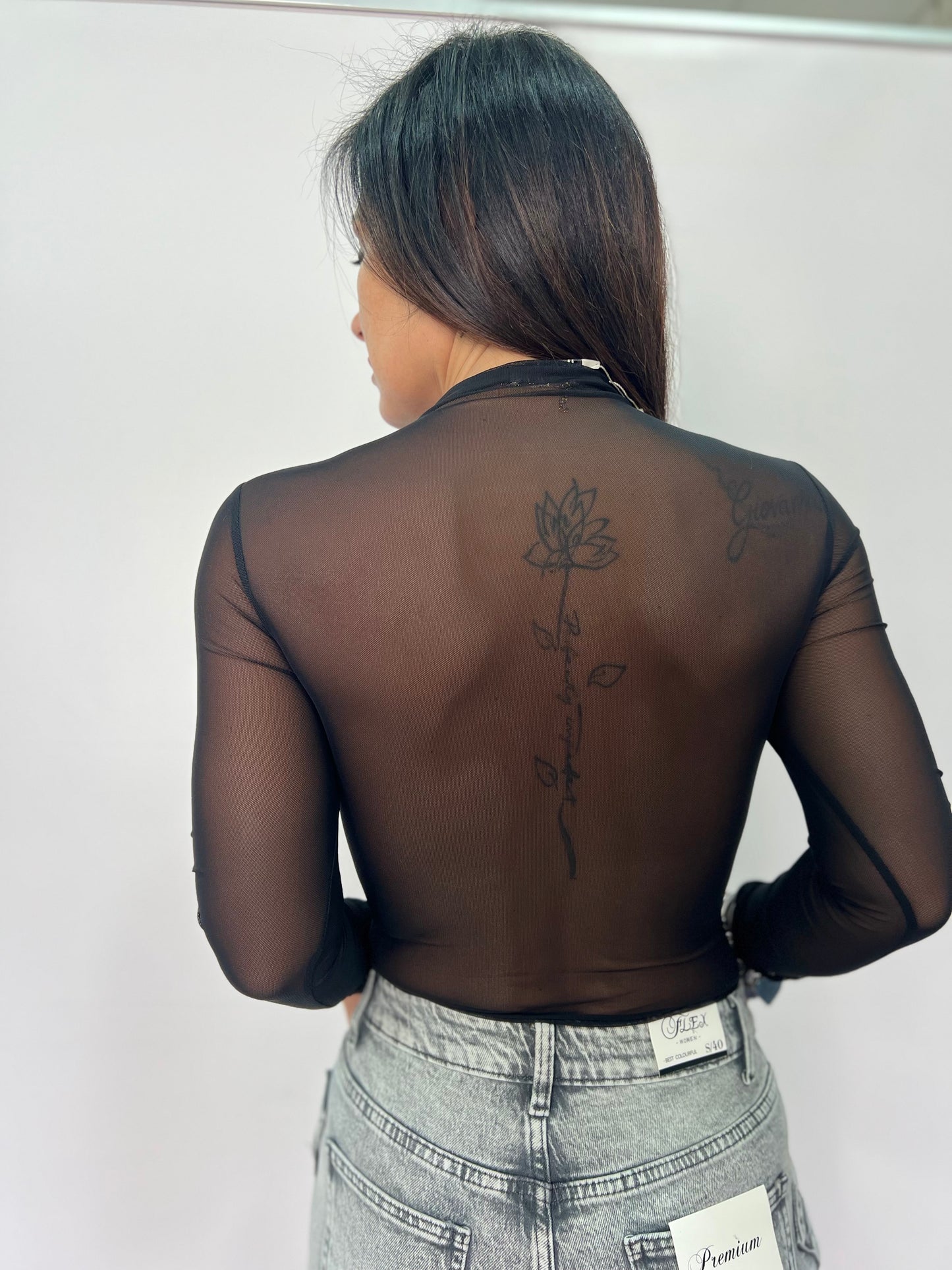 Body donna tulle con coppe effetto bustier