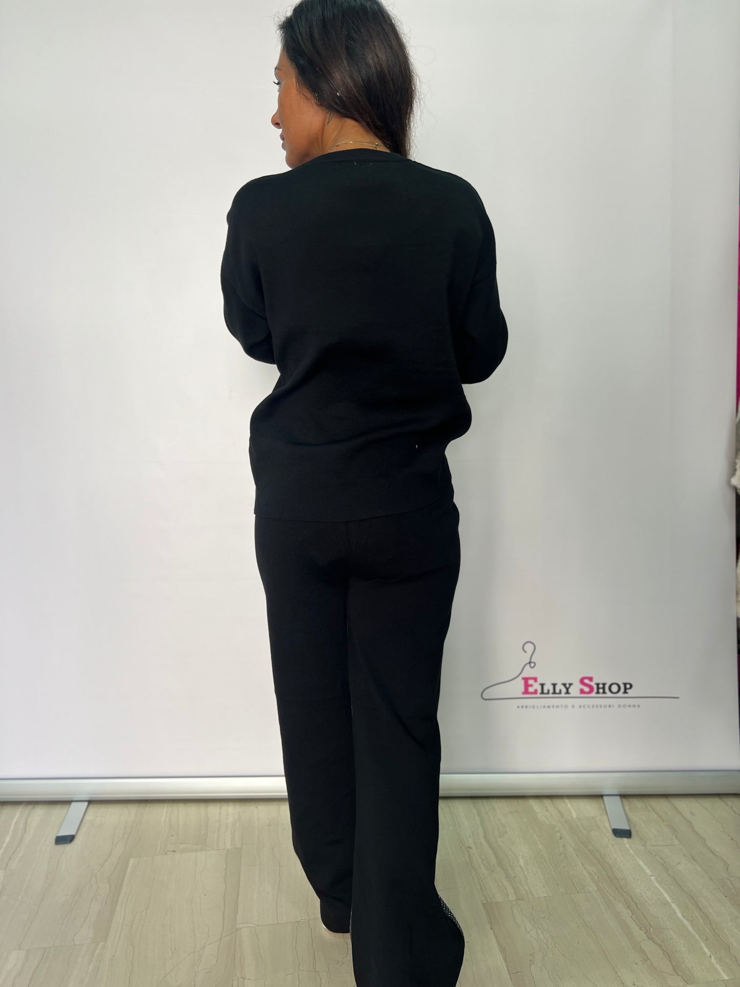 Completo Donna Oversize con Felpa e Pantalone Effetto Denim – Casual Autunno/Inverno