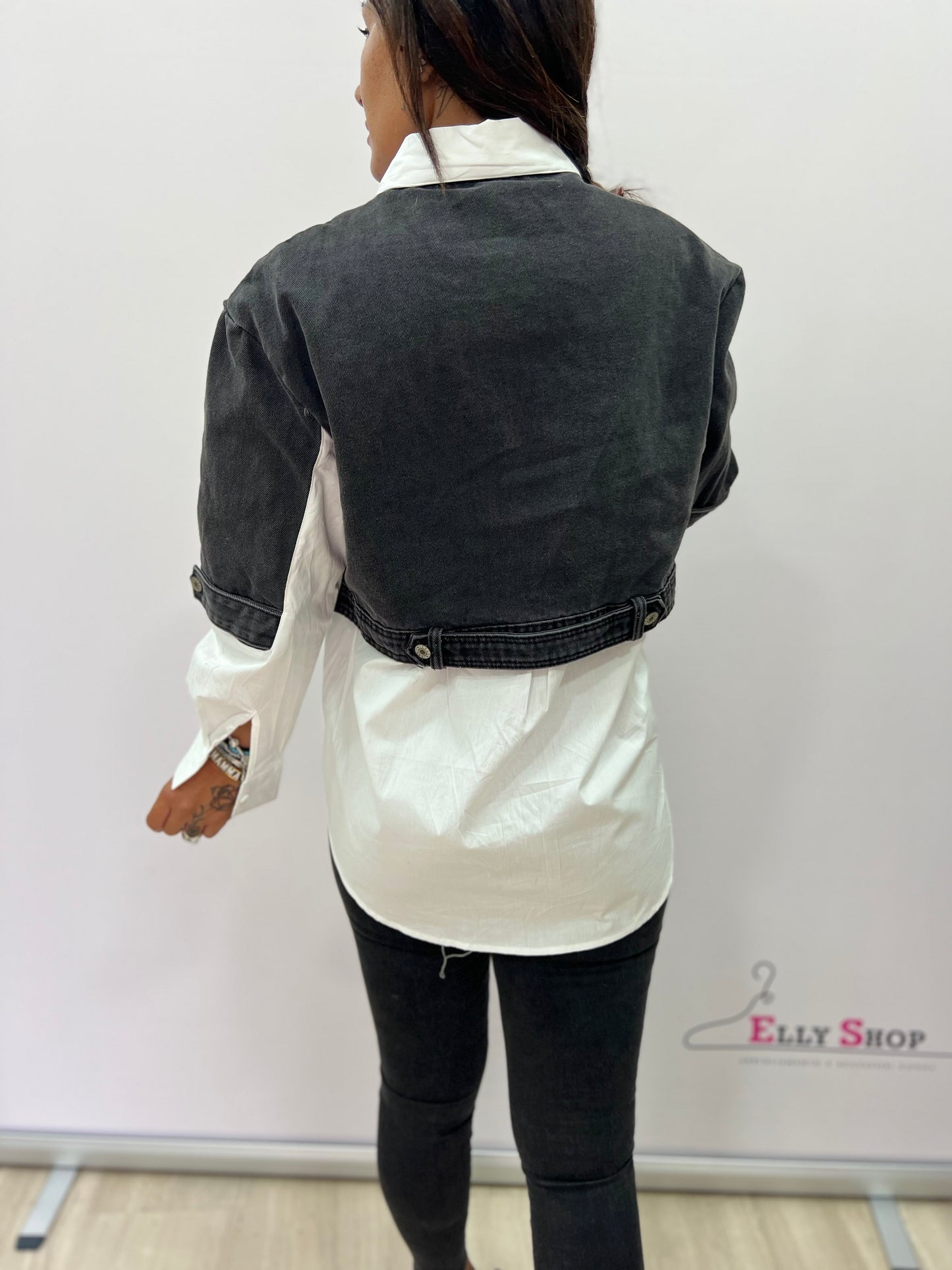 Camicia denim e stoffa 2 colori
