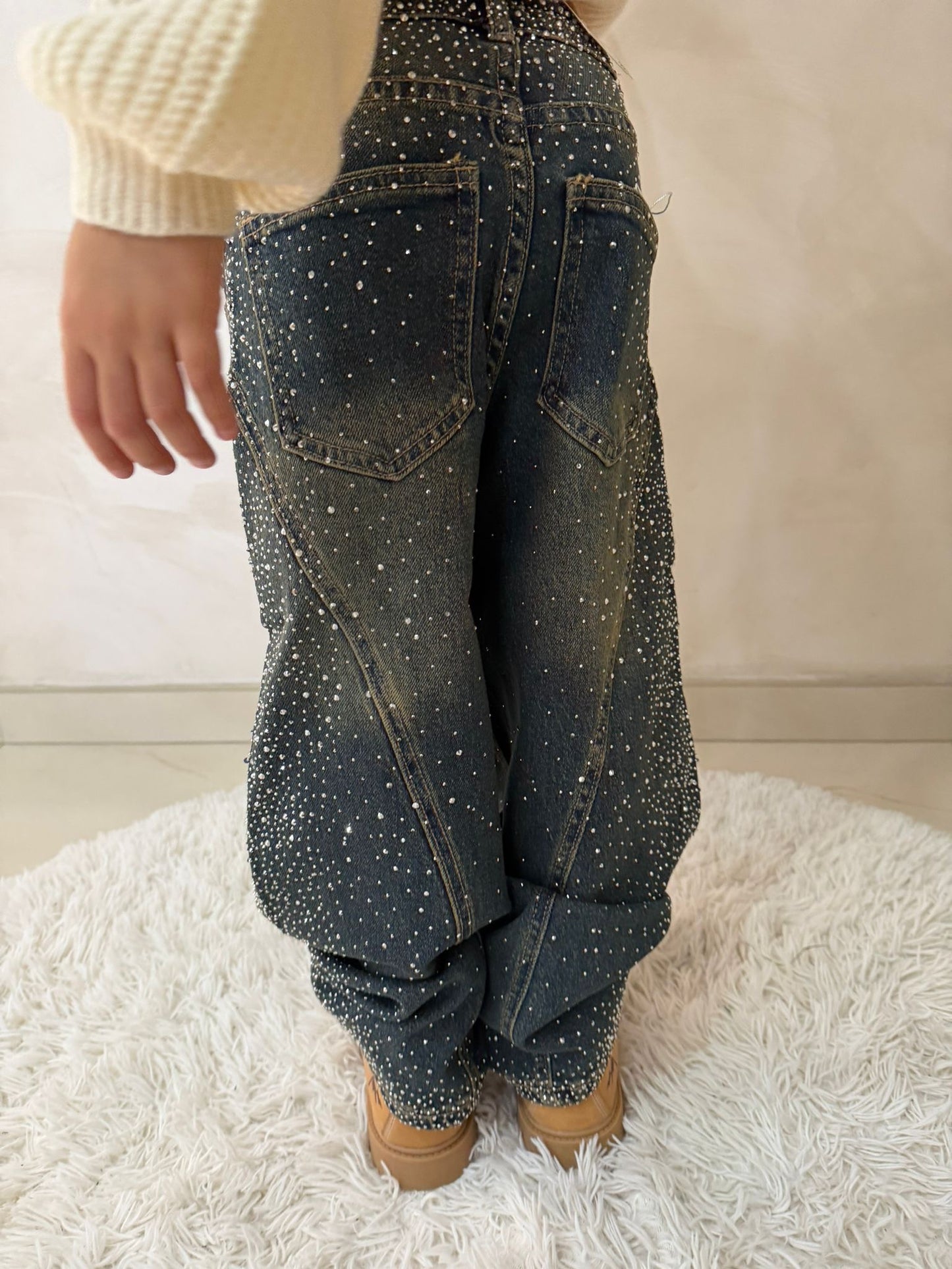 Jeans bambina con strass balloon
