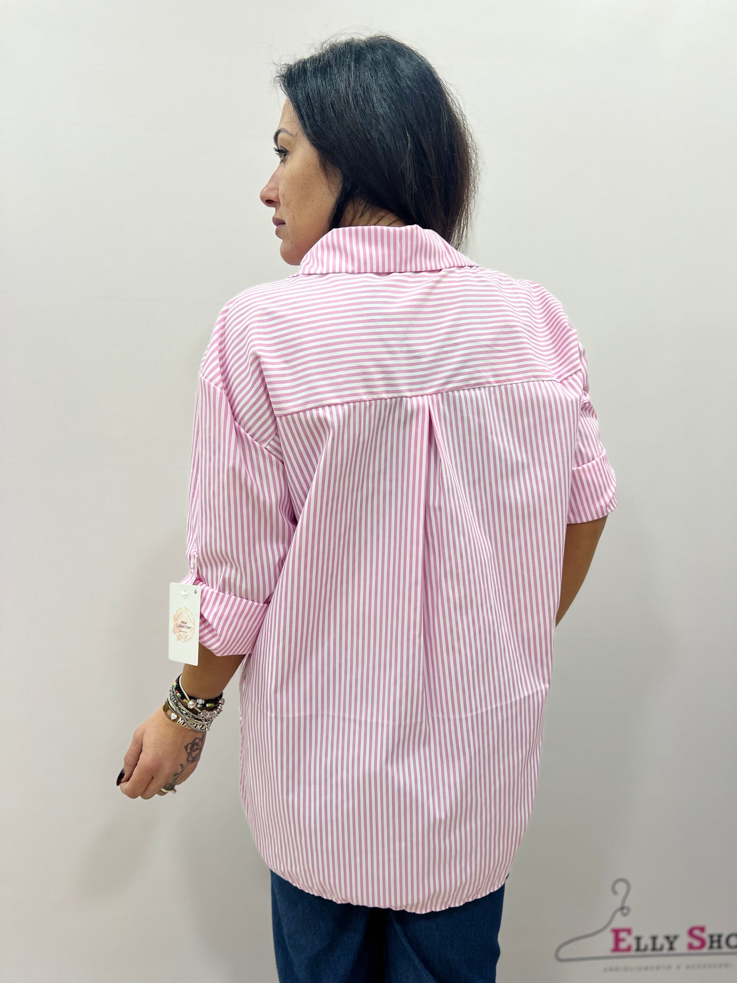 Camicia donna a righe con cuore Love