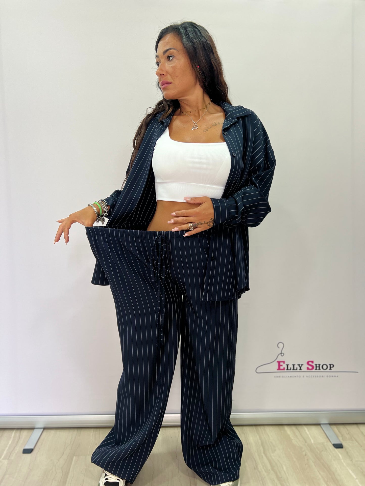 Completo donna elegante rigato