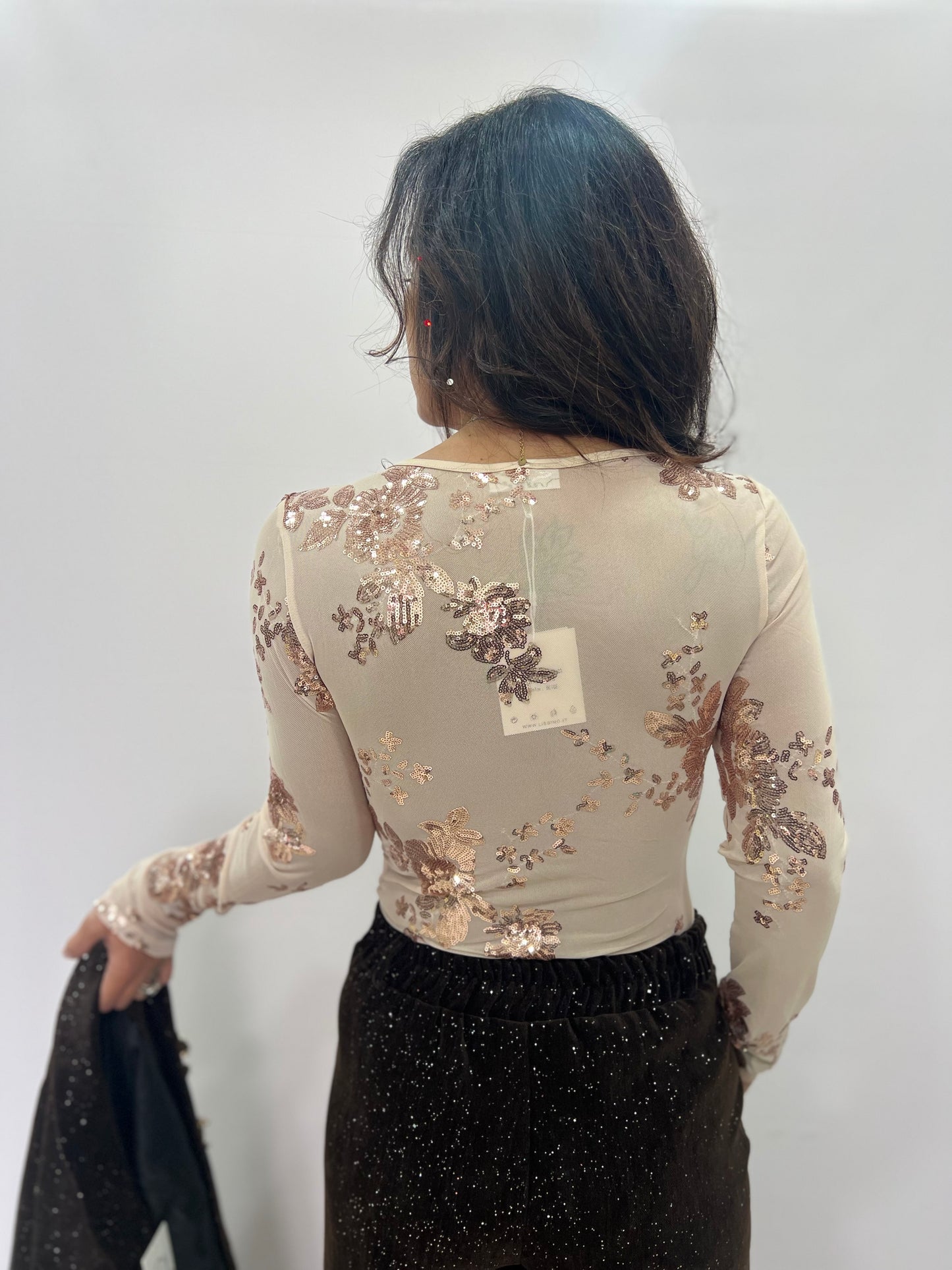 Body trasparente ricamato elegante