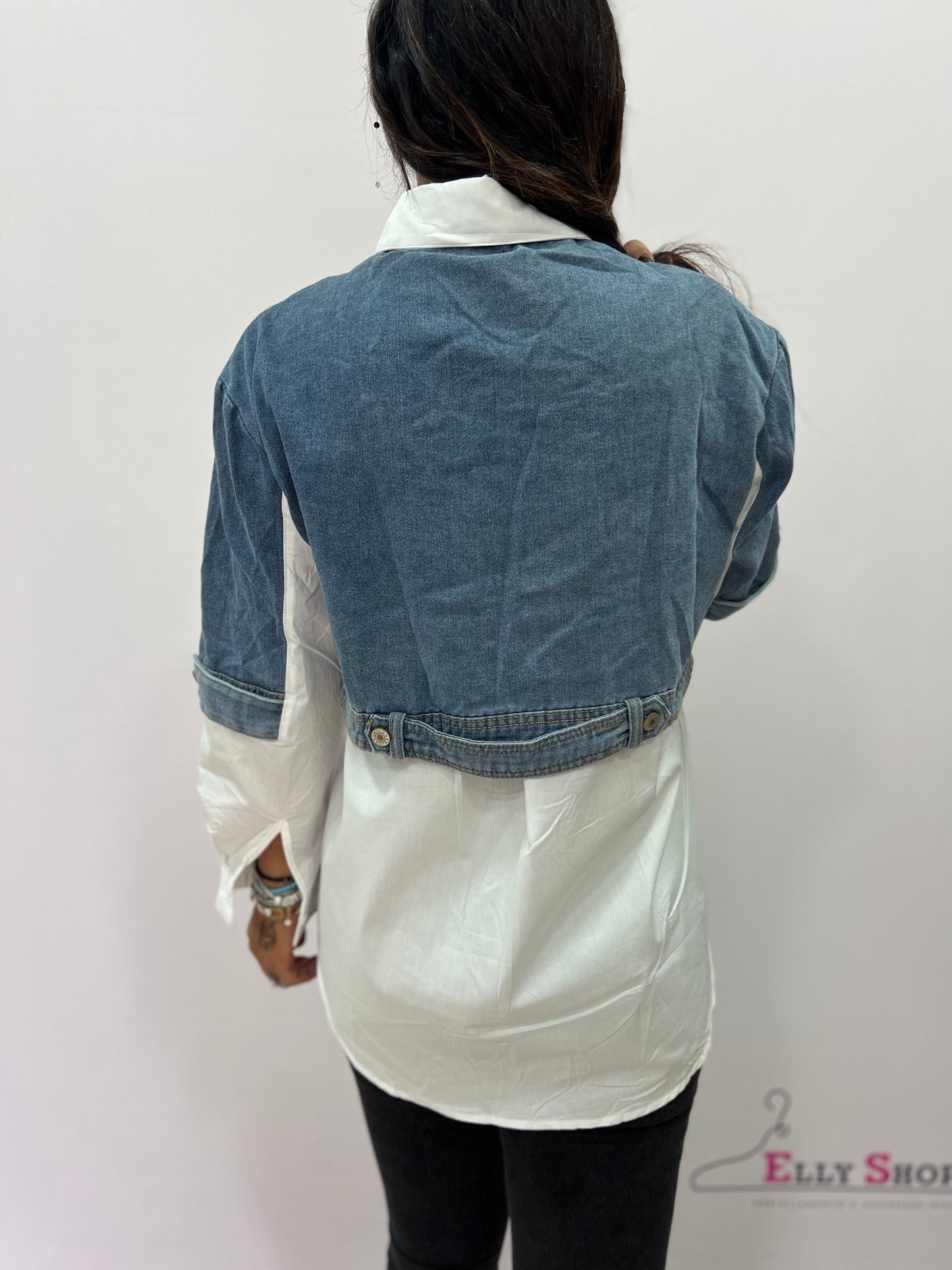 Camicia denim e stoffa 2 colori