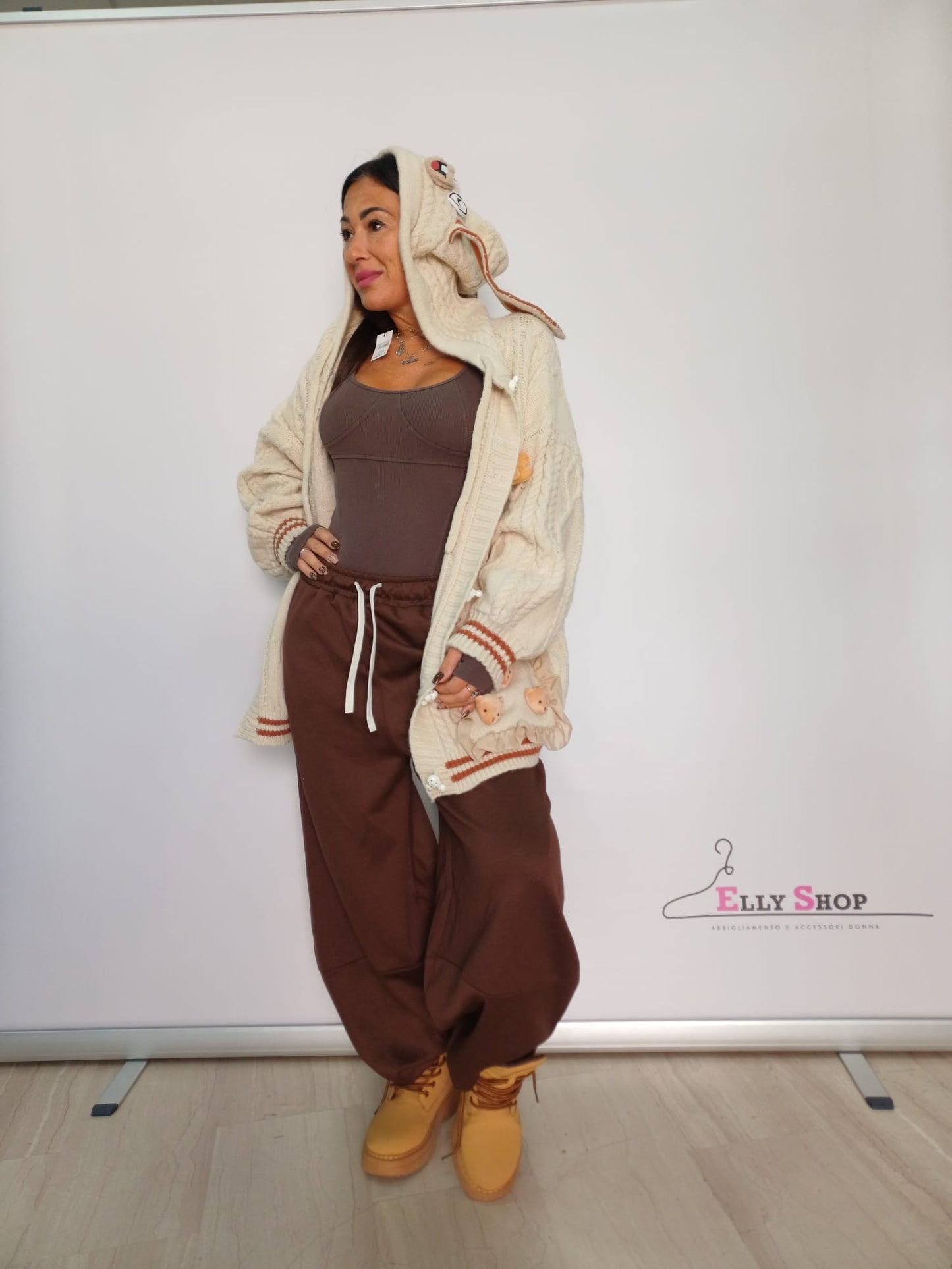 Pantalone jogger donna gamba ampia casual