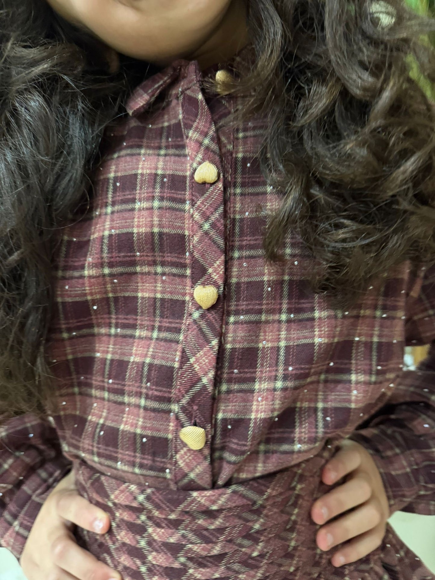 Vestito bambina a quadri autunno inverno
