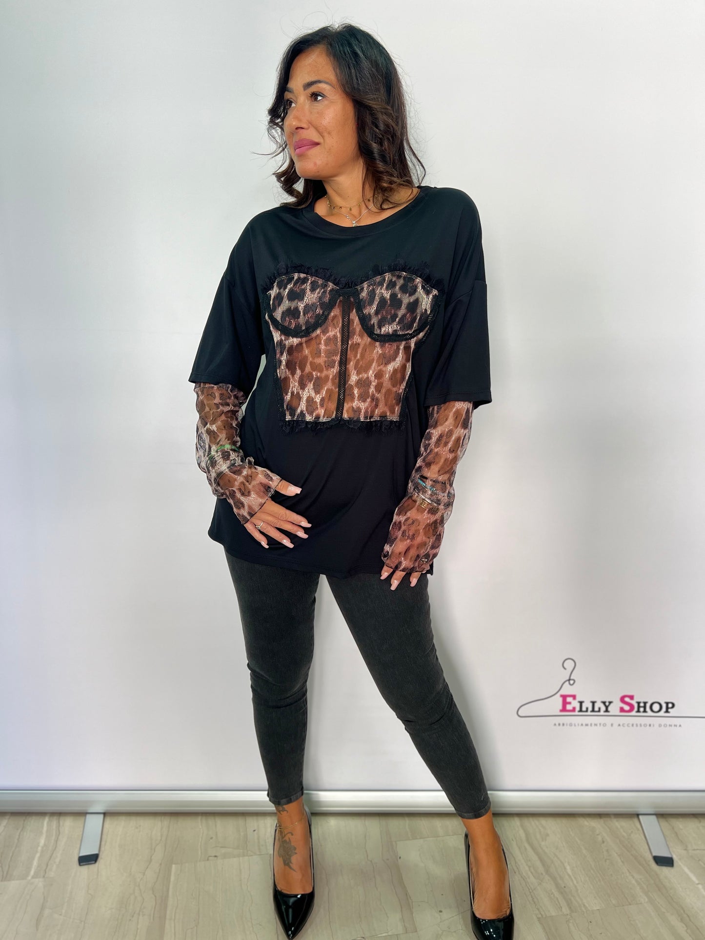 Maglia donna velata leo