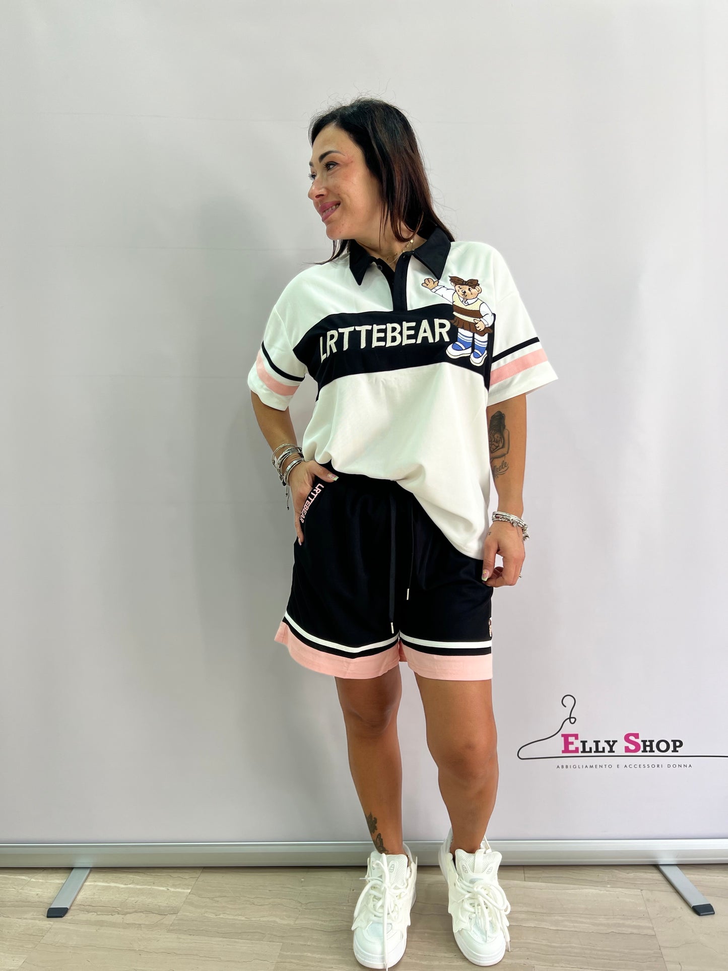 Completo sportivo donna due pezzi con orsetto – taglia unica comoda fino a XL
