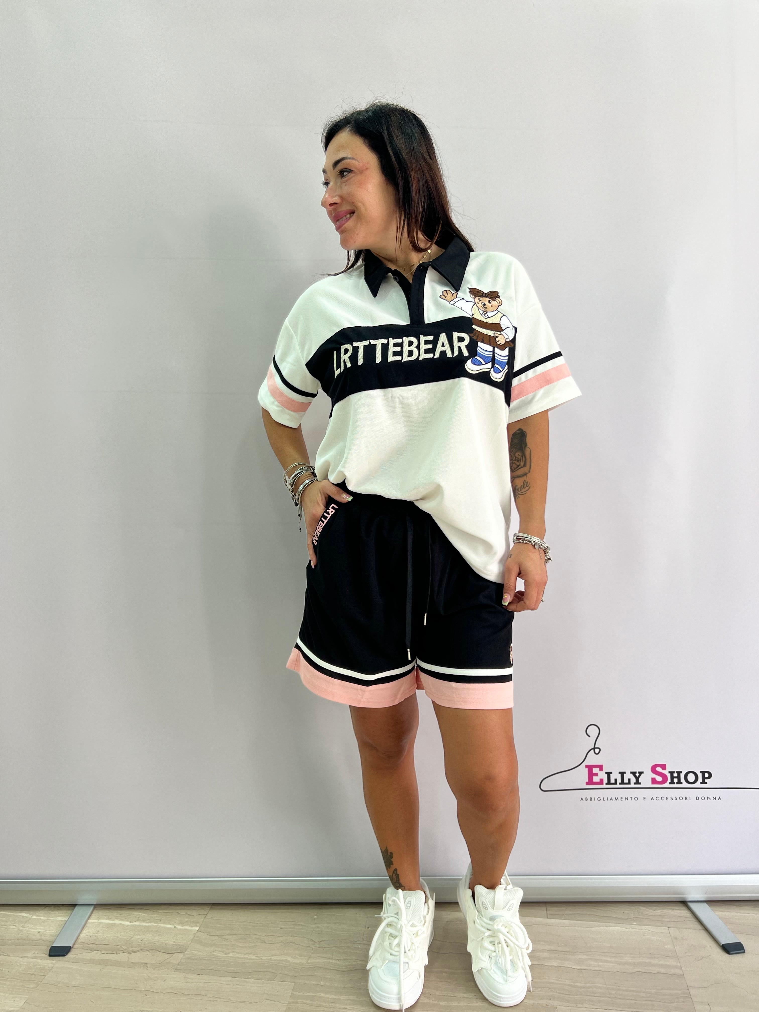 Completo sportivo donna due pezzi con orsetto – taglia unica comoda fino a XL
