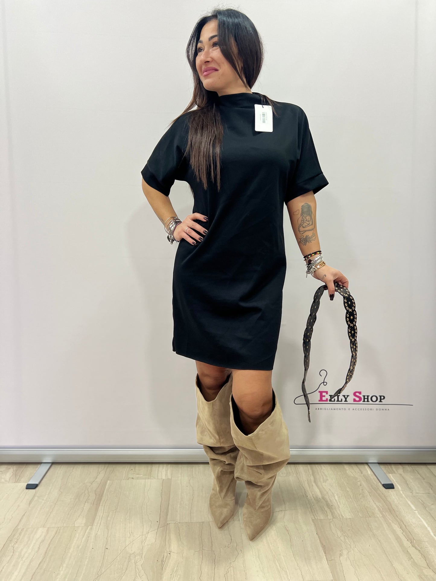 Abito corto donna con cintura decorativa