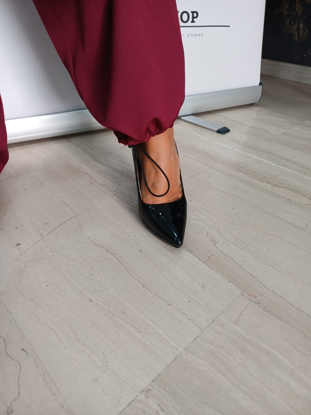 Pantalone donna bretelle scozzese
