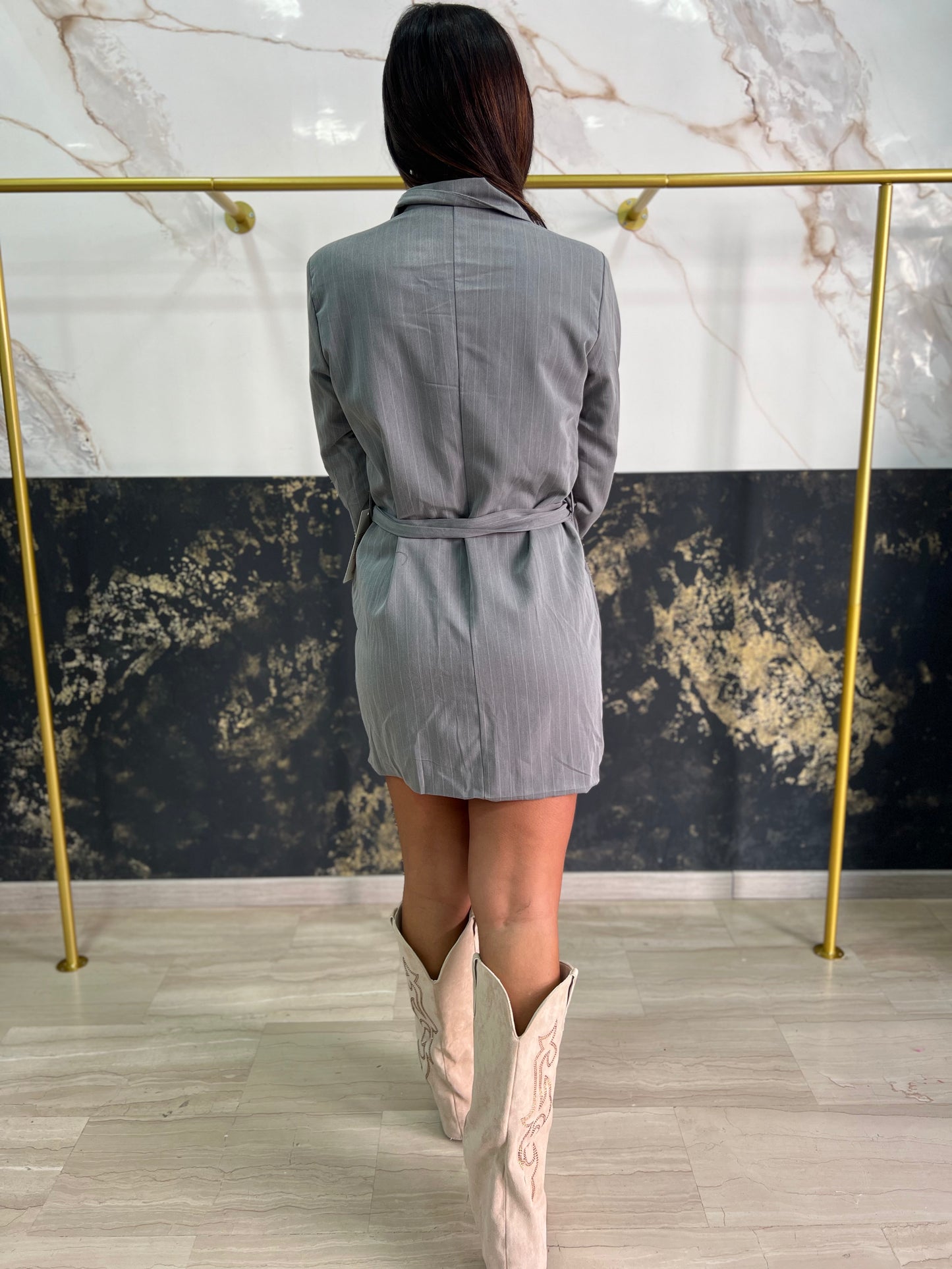 Vestito modello giacca gessato