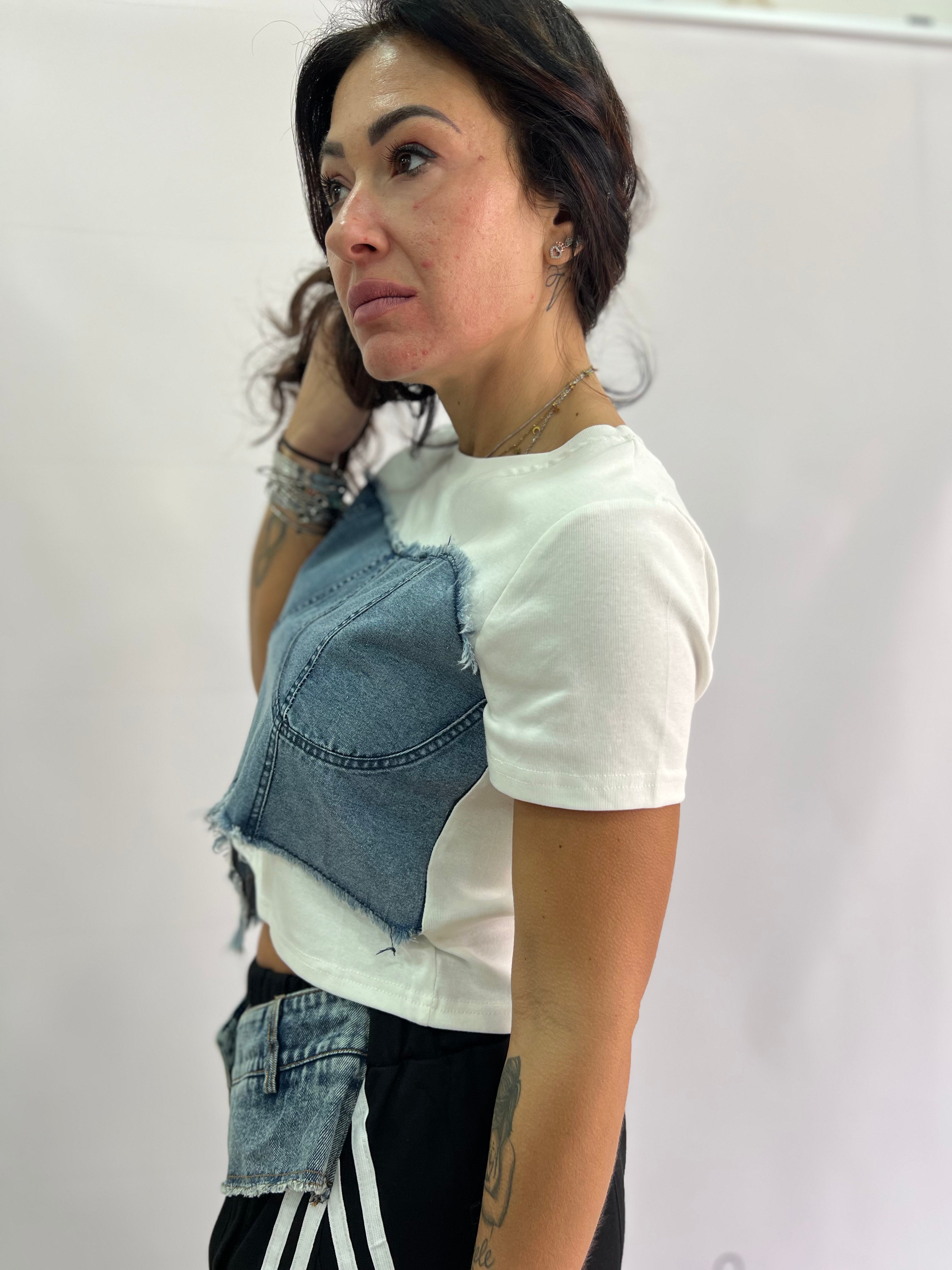 T-shirt corpetto denim