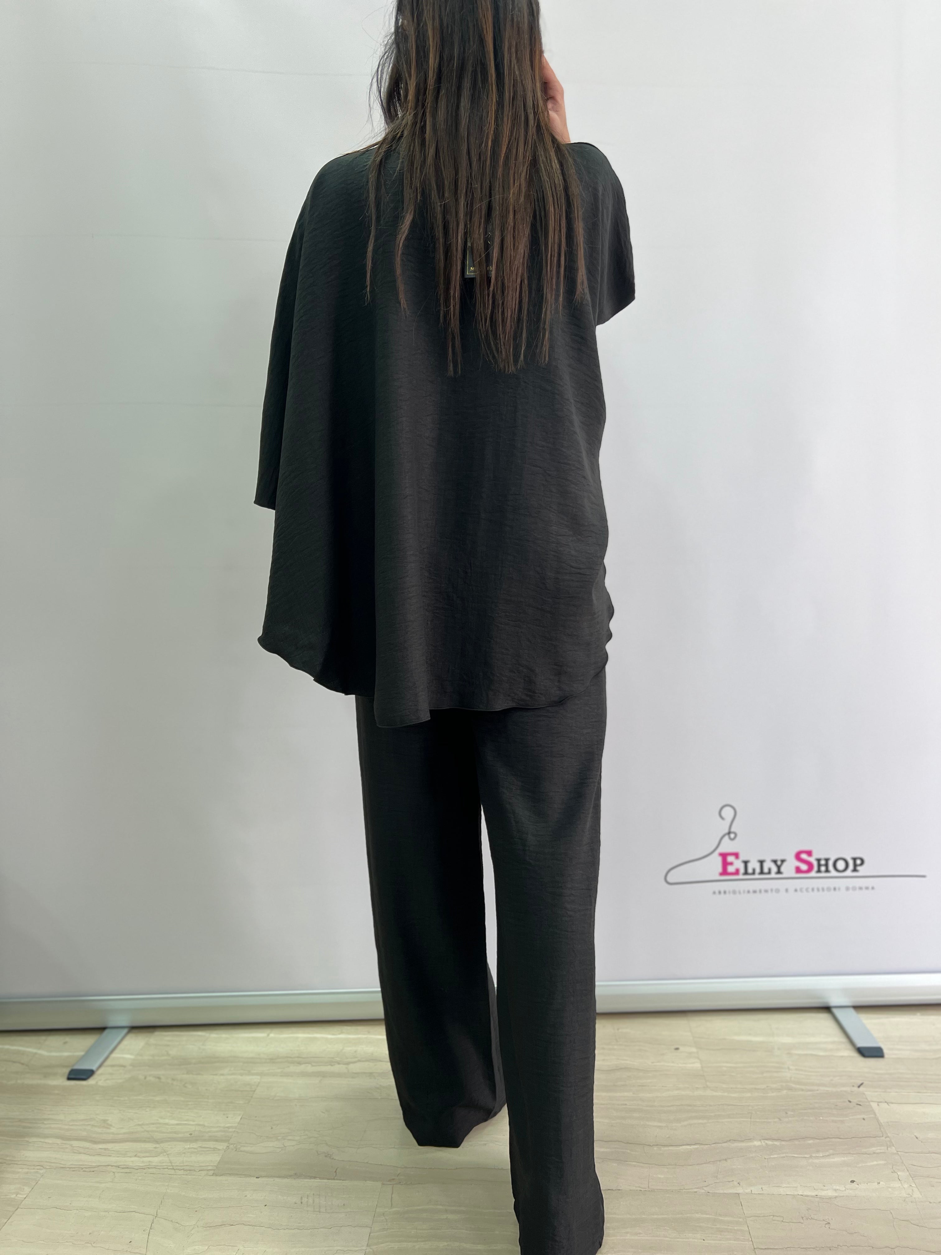 Completo Estivo Donna in Lino con Blusa Ampia e Pantaloni Palazzo