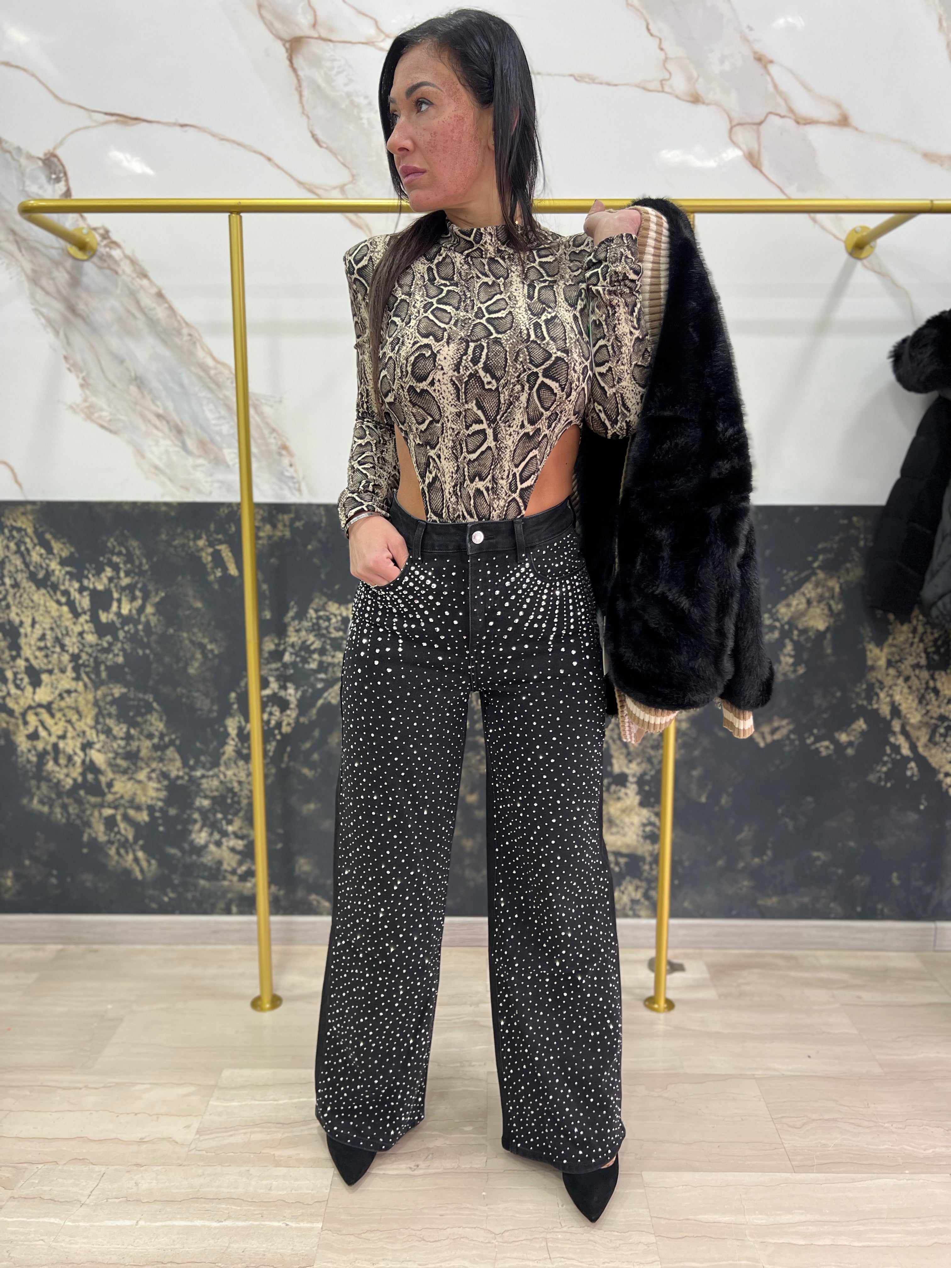 Jeans brillant nero