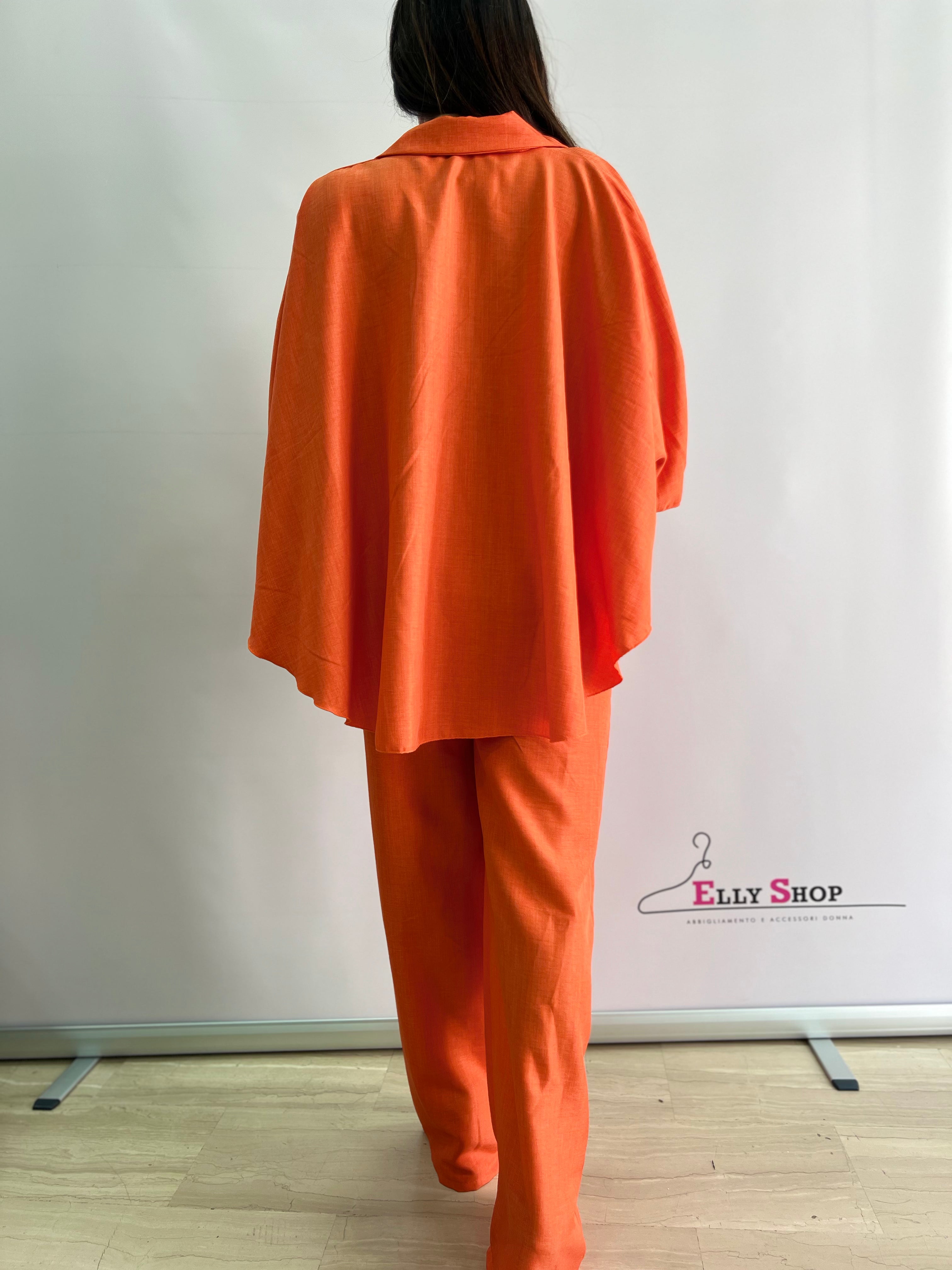 Completo Estivo Donna in Lino con Blusa Ampia e Pantaloni Palazzo