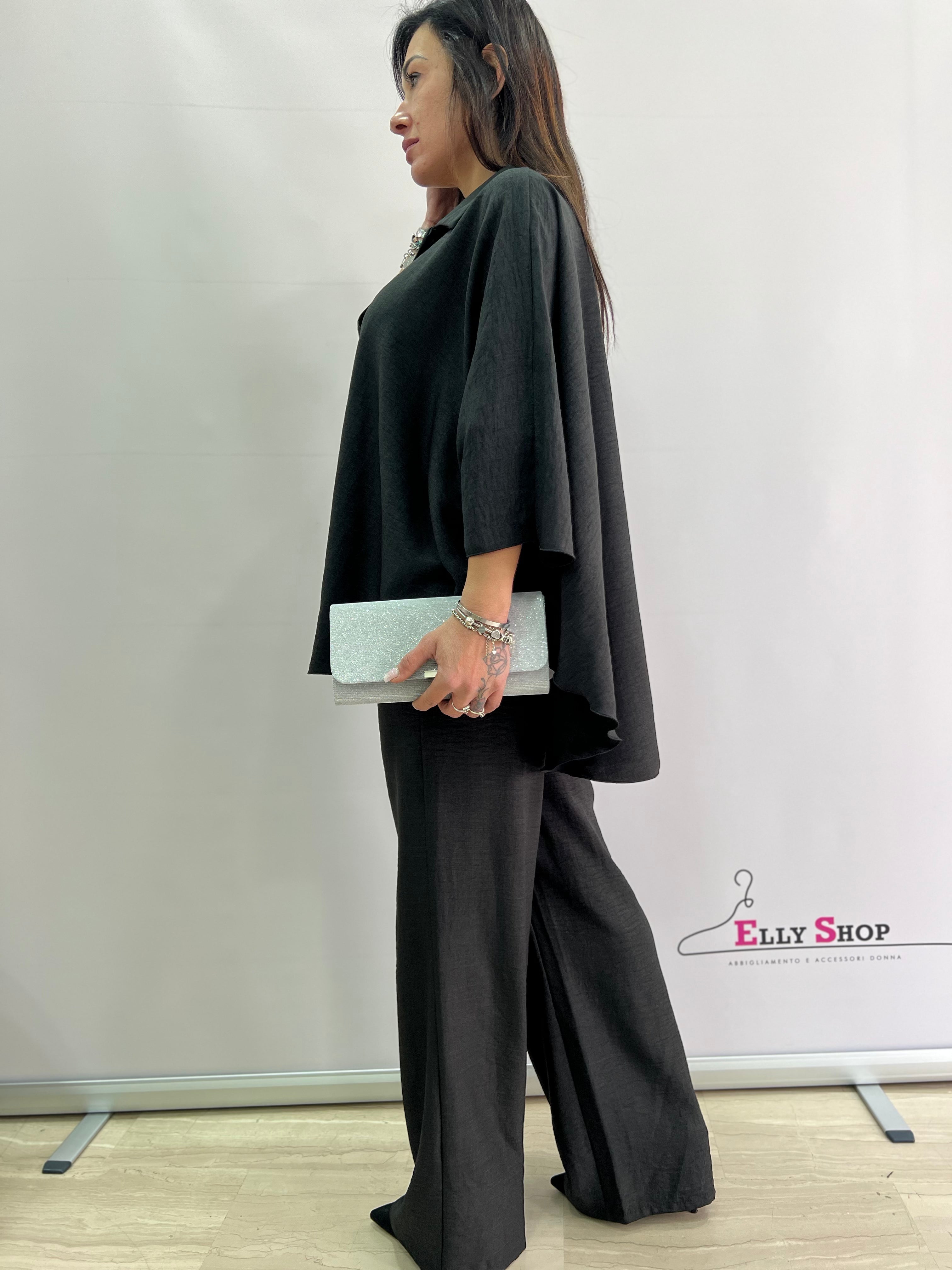 Completo Estivo Donna in Lino con Blusa Ampia e Pantaloni Palazzo