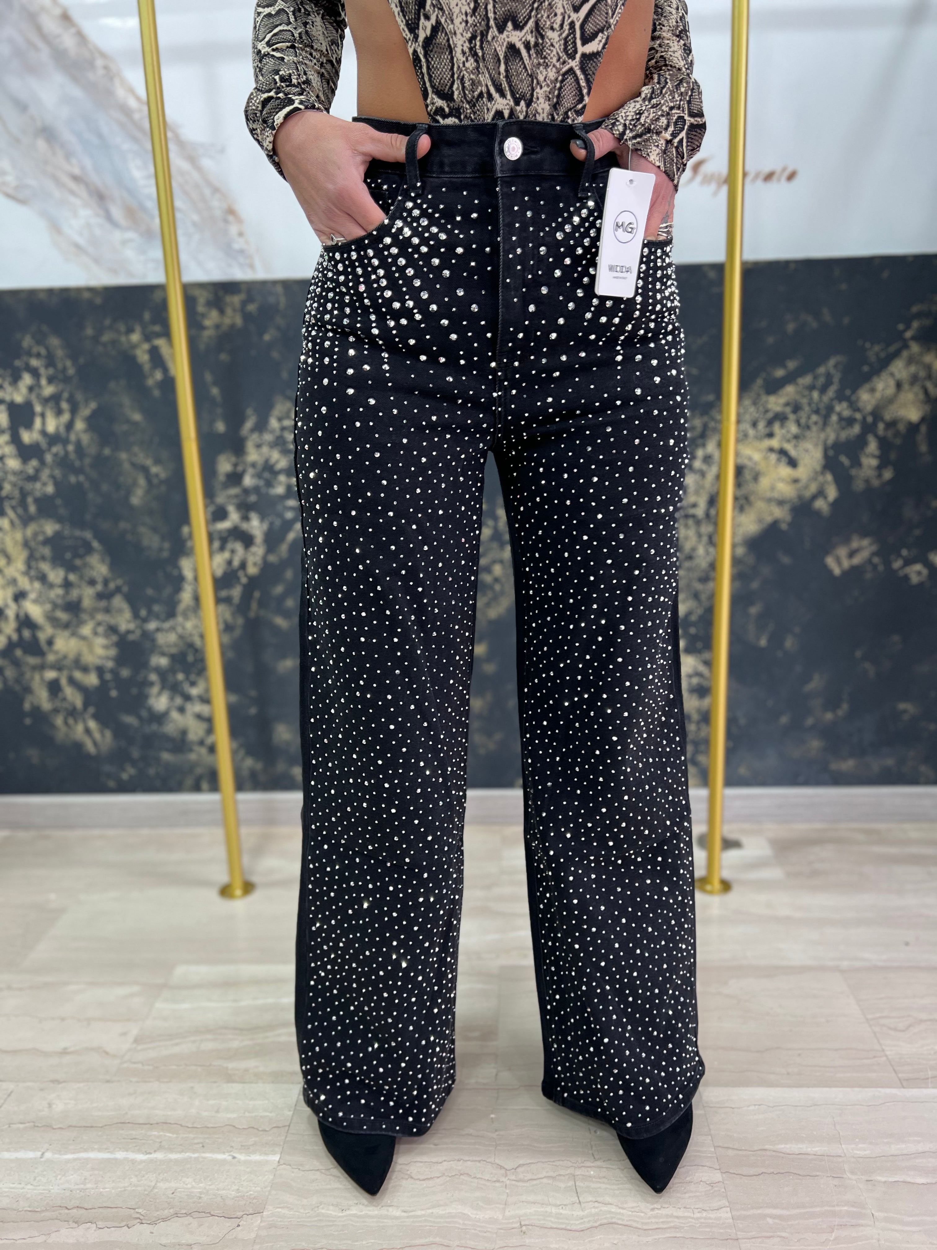 Jeans brillant nero