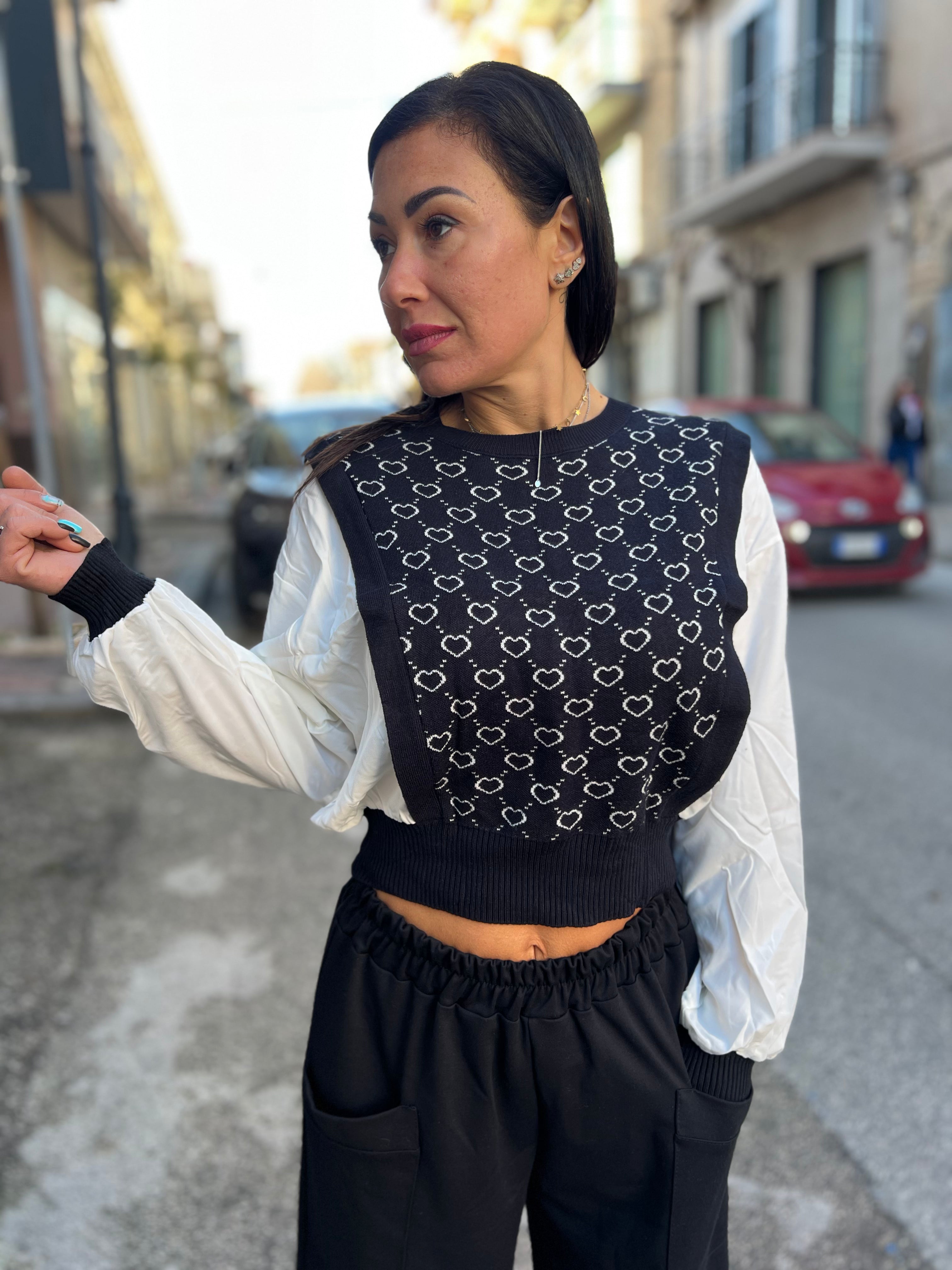 Camicia con maglione a giro