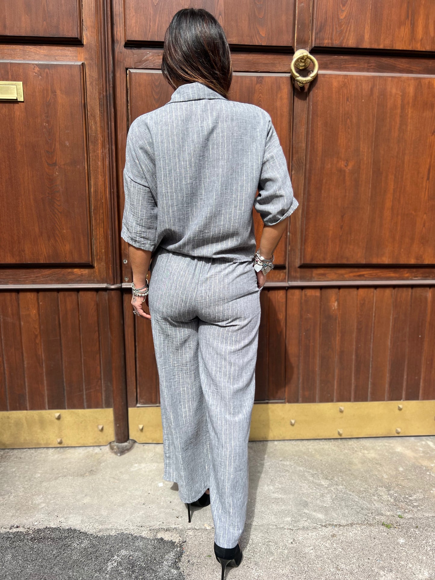 Completo camicia e pantalone gessato