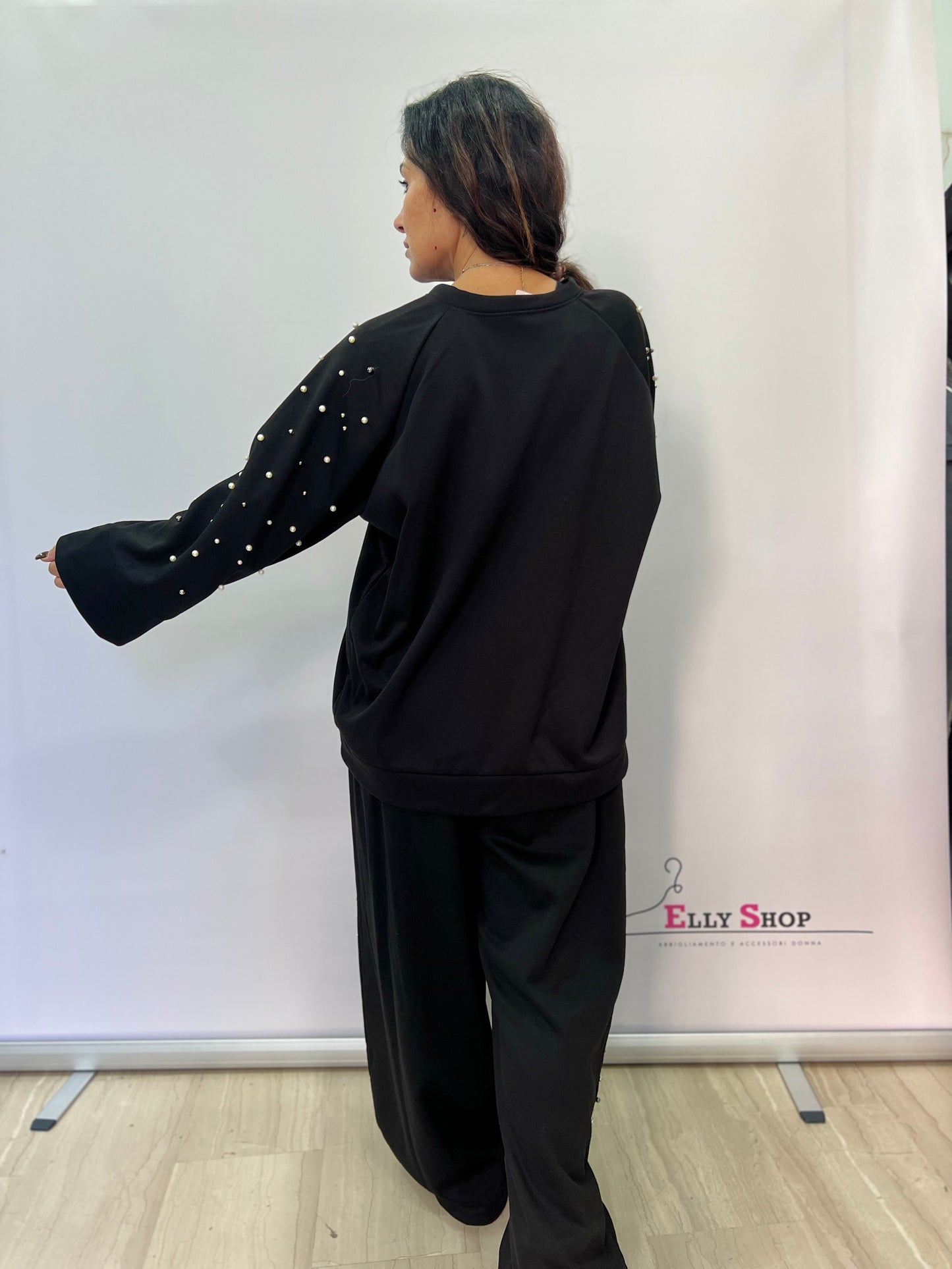 Completo curvy donna con perle decorative