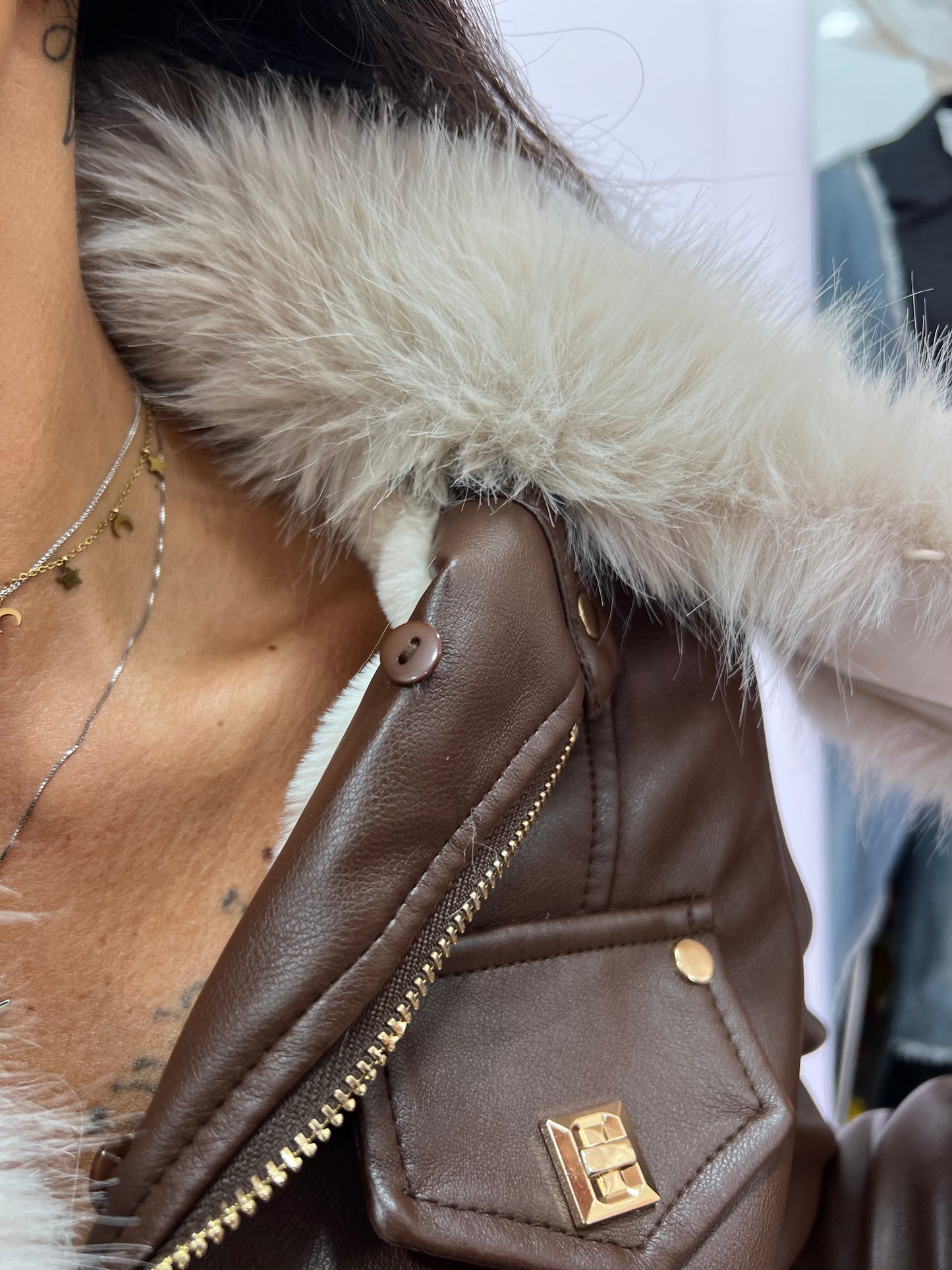 Chiodo donna con pelliccia removibile