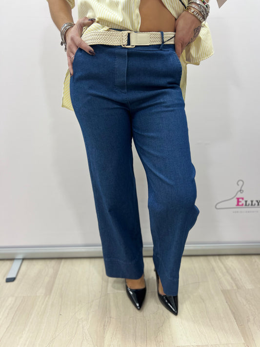 Pantaloni palazzo donna effetto denim