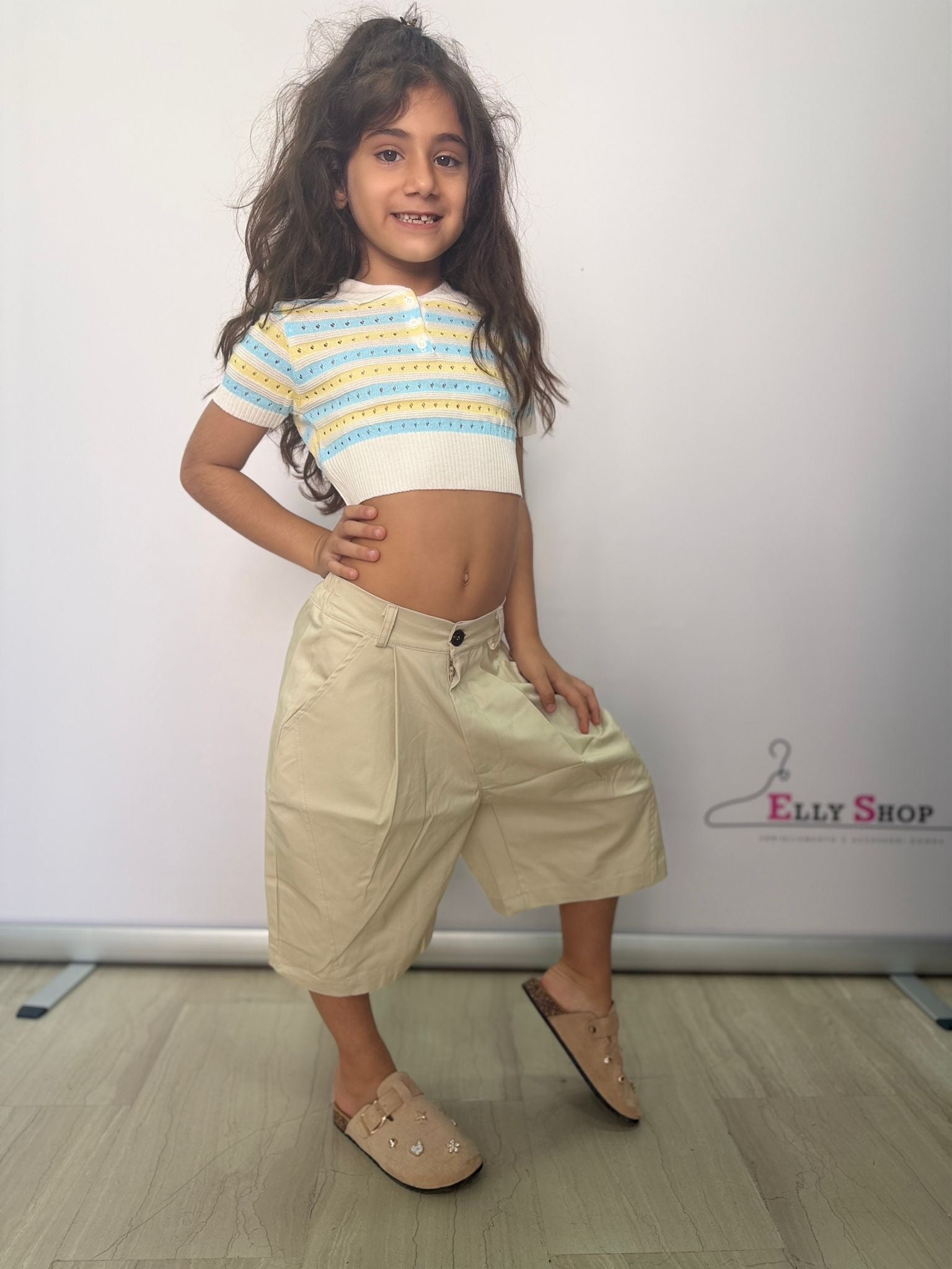 Bermuda Palazzo Bambina Beige Estivi