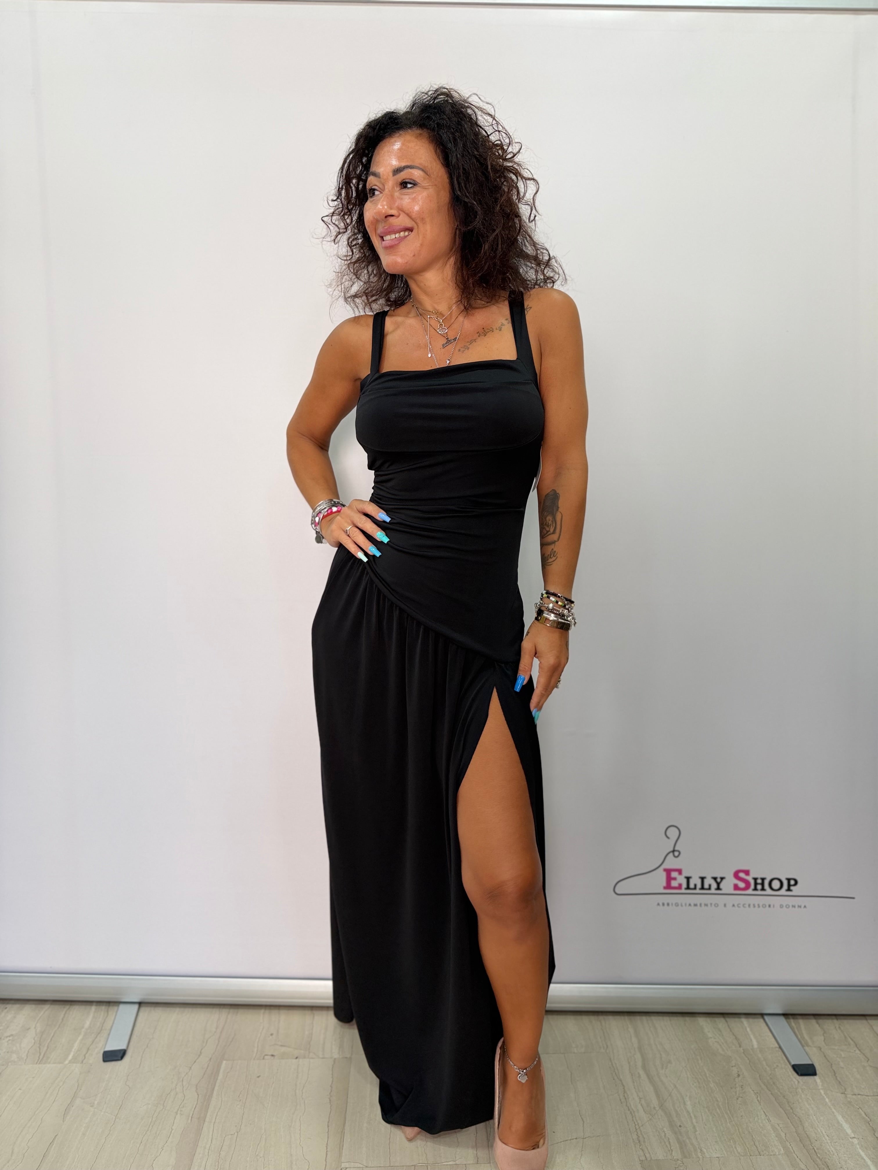 Abito Shakira Lungo Elegance con Spacco Donna Elasticizzato