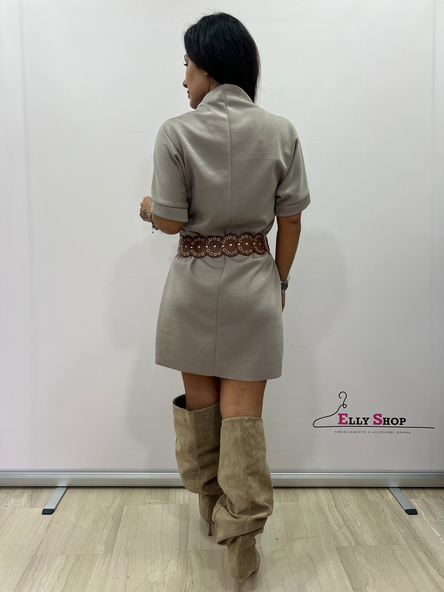 Abito corto donna con cintura decorativa