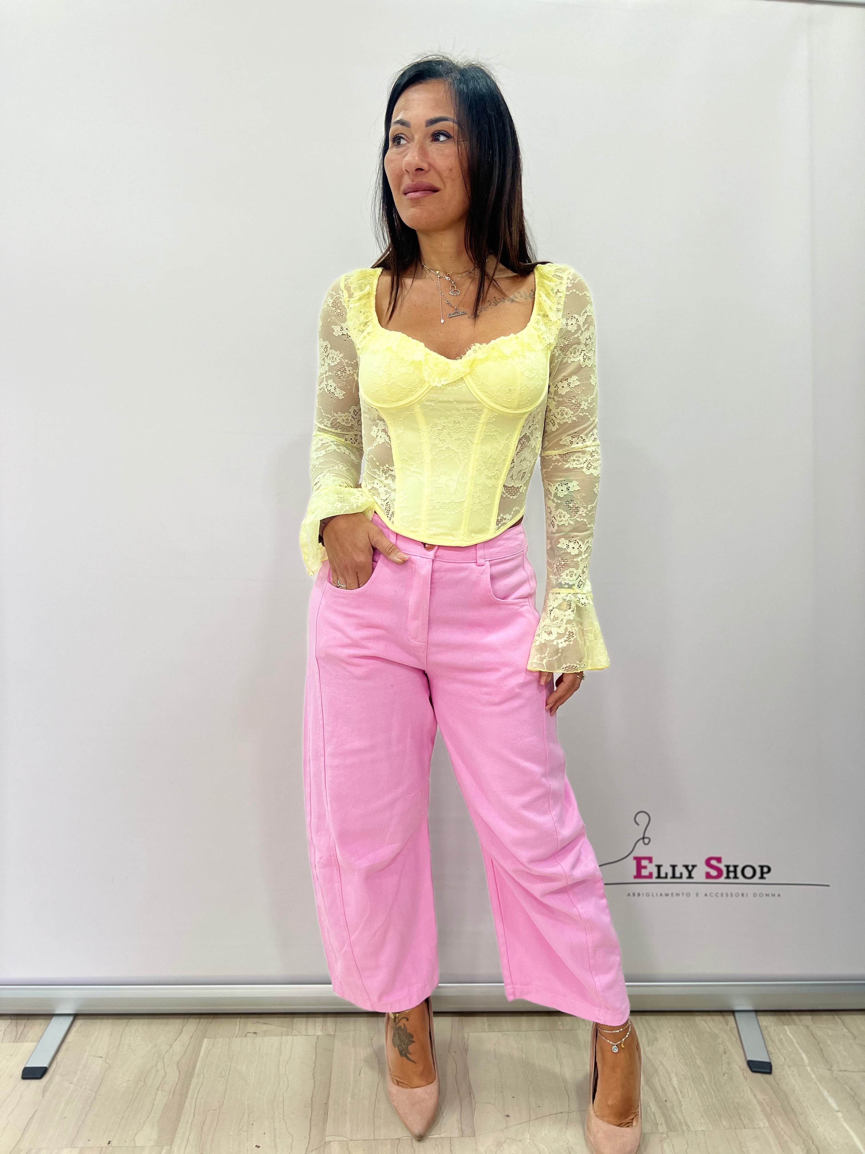 Top corsetto donna pizzo elegante aderente