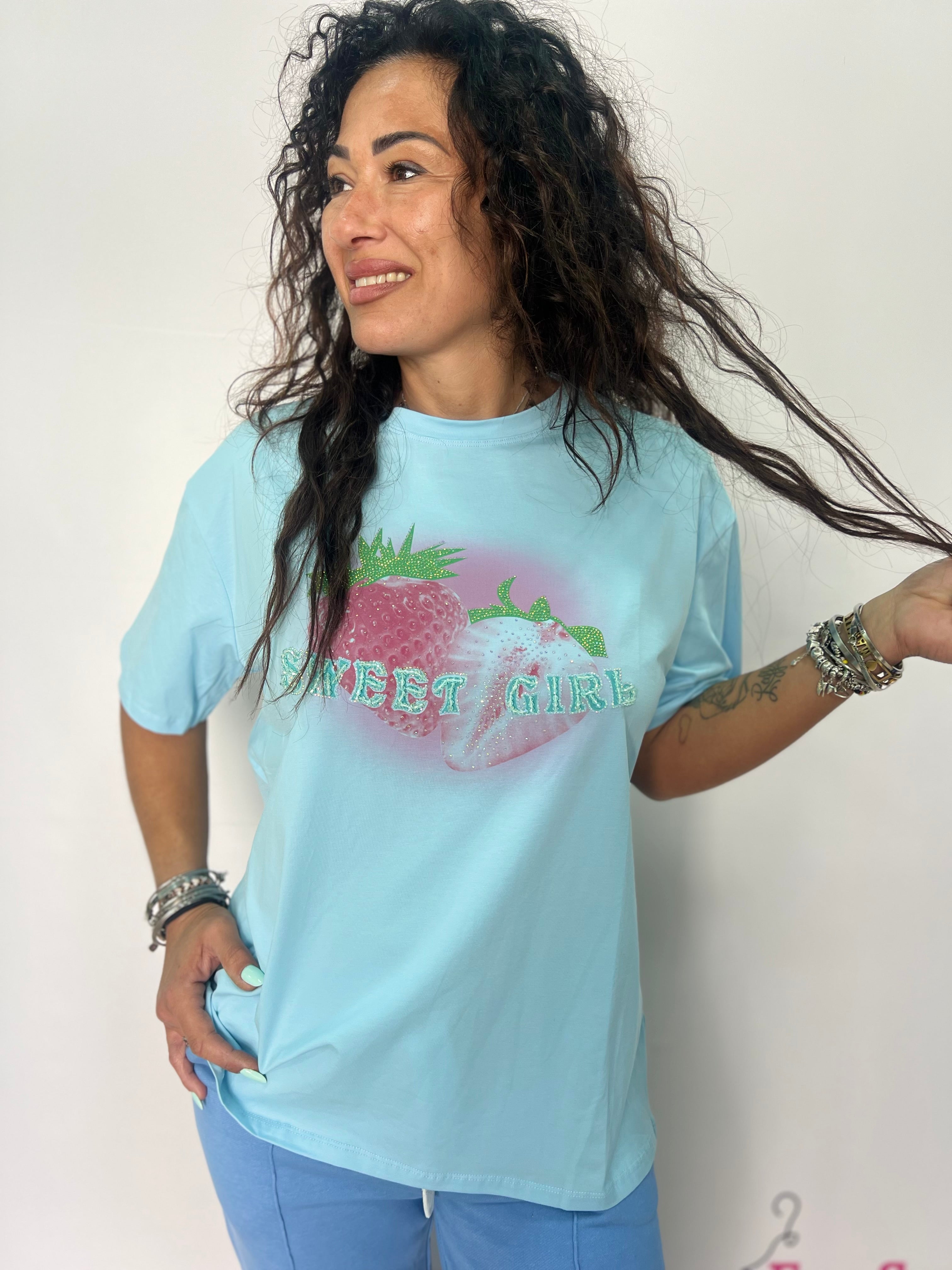T-shirt donna Sweet Girl stampa fragole