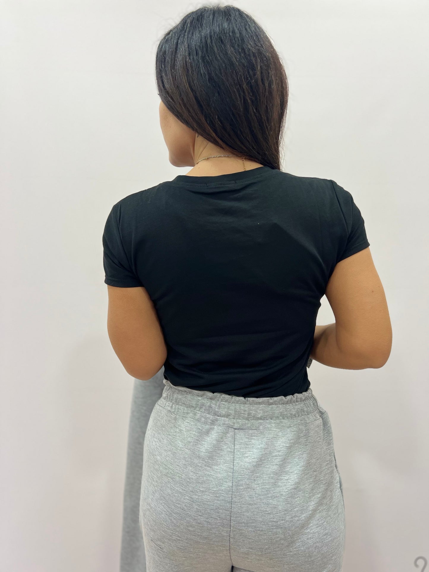 T-shirt donna con orsetto strass gioiello